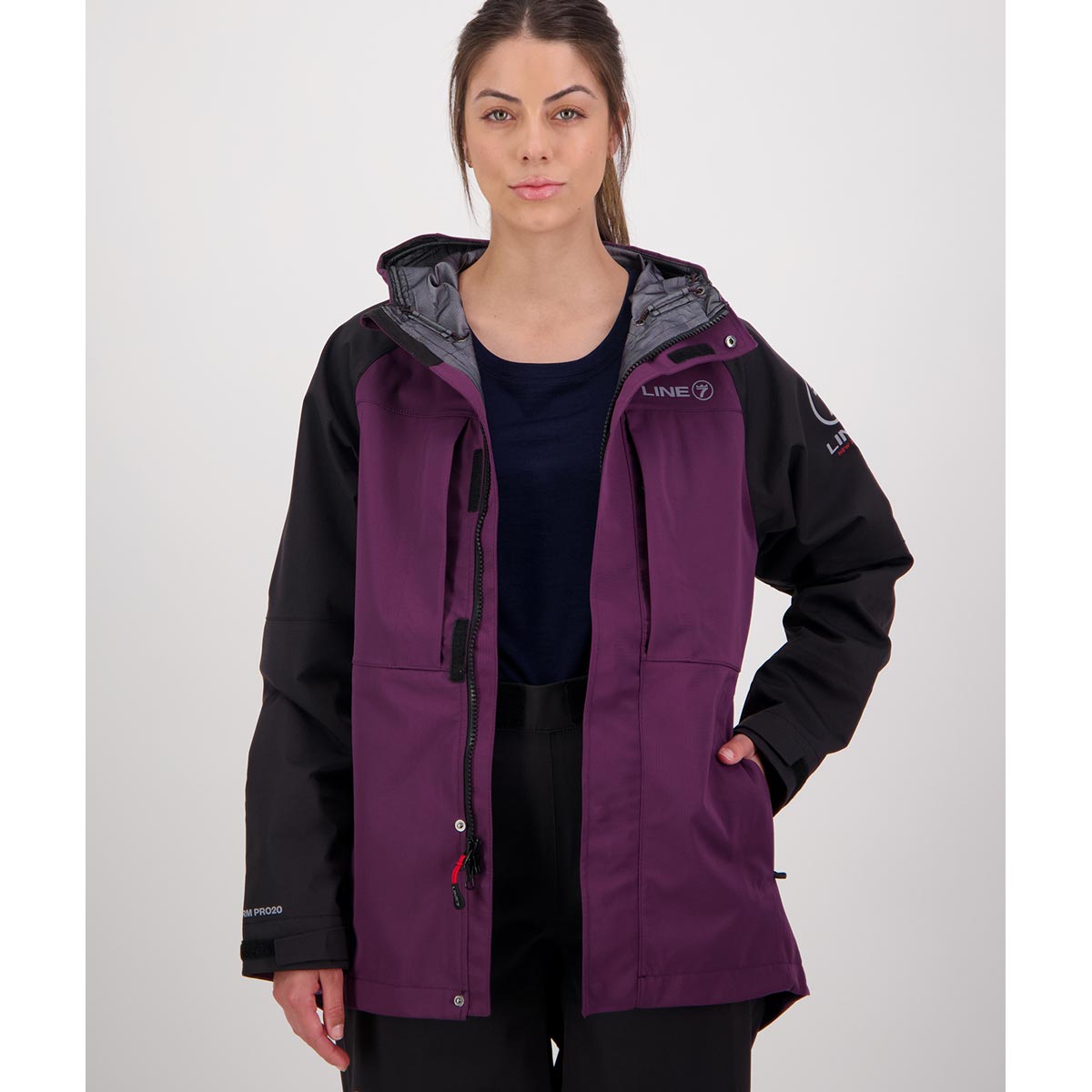 Line 7 Territory Storm Pro20 Women's Waterproof 3 Layer Jacket - Front Detail Line 7 Territory Storm Pro20 Women's Waterproof 3 Layer Jacket - Front Detail