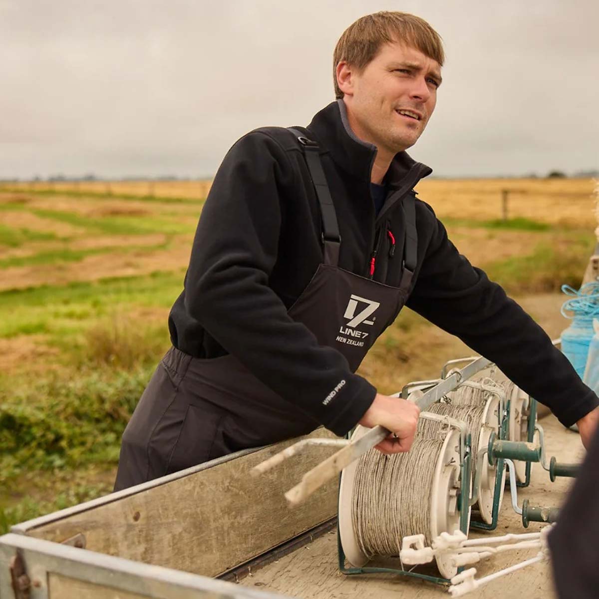 Line 7 Territory Wind Pro Half Zip Windproof Fleece Jacket - On Model Line 7 Territory Wind Pro Half Zip Windproof Fleece Jacket - On Model