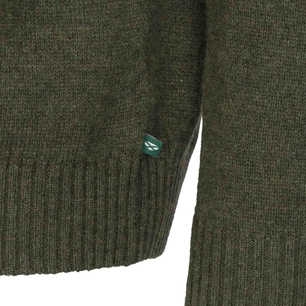 Hoggs of Fife Lothian II 1/4 Zip Pullover - green detail Hoggs of Fife Lothian II 1/4 Zip Pullover - green detail