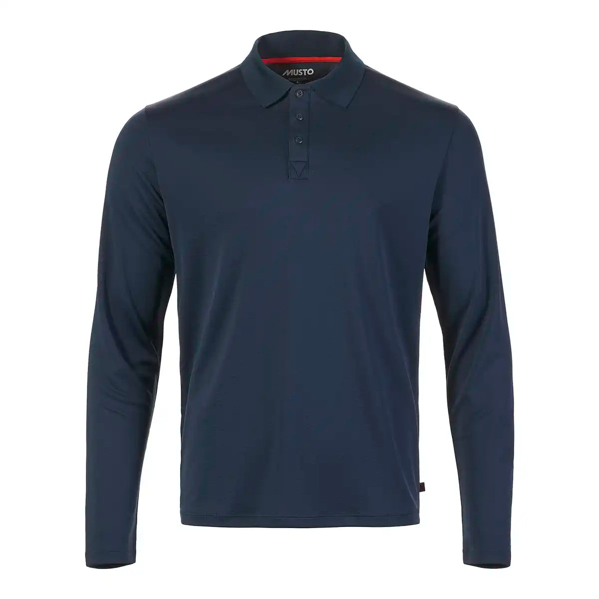 Musto Men's Evo Crew Sunblock Long-Sleeve Polo Shirt- Navy front Musto Men's Evo Crew Sunblock Long-Sleeve Polo Shirt- Navy front