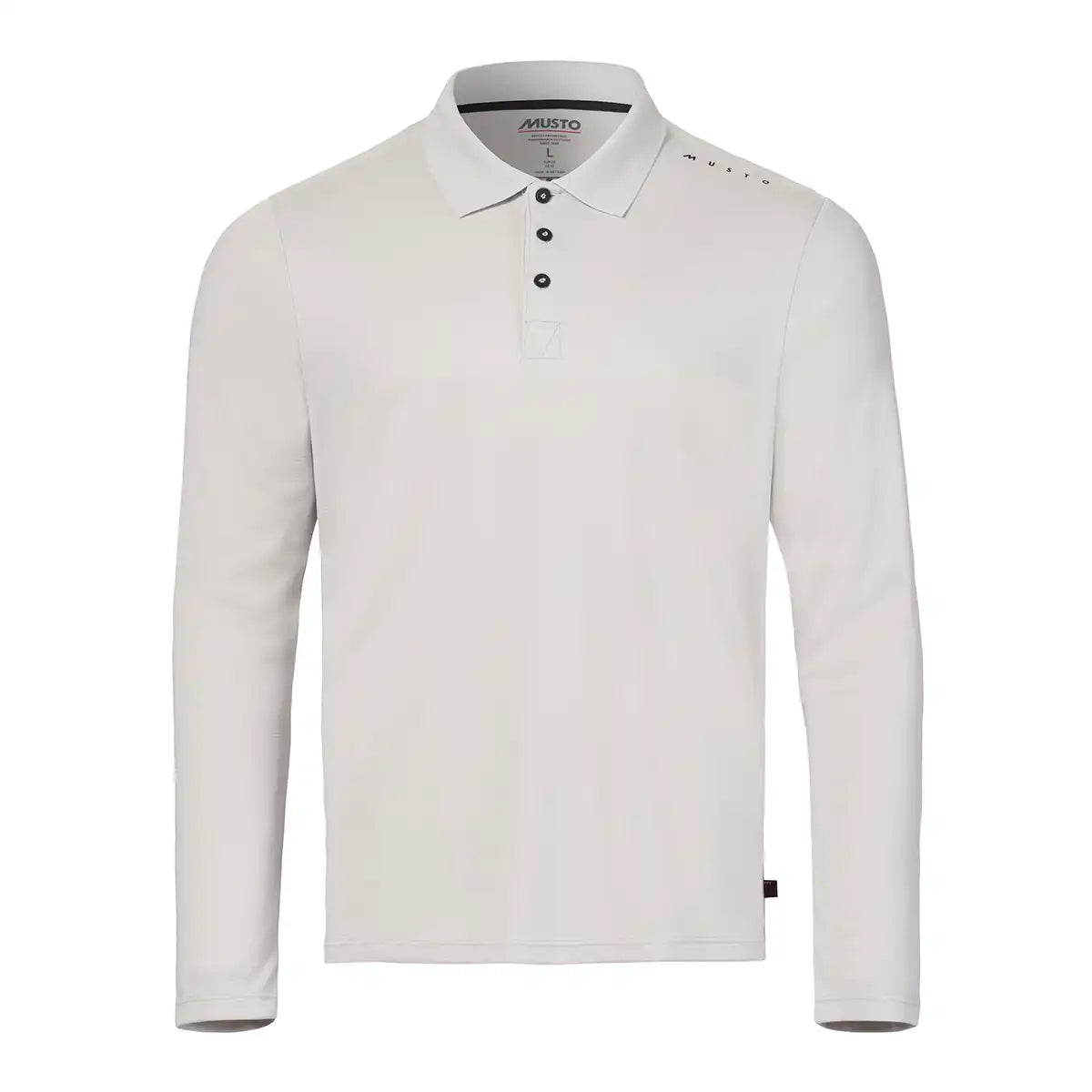 Musto Men's Evo Crew Sunblock Long-Sleeve Polo Shirt- Platinum Musto Men's Evo Crew Sunblock Long-Sleeve Polo Shirt- Platinum
