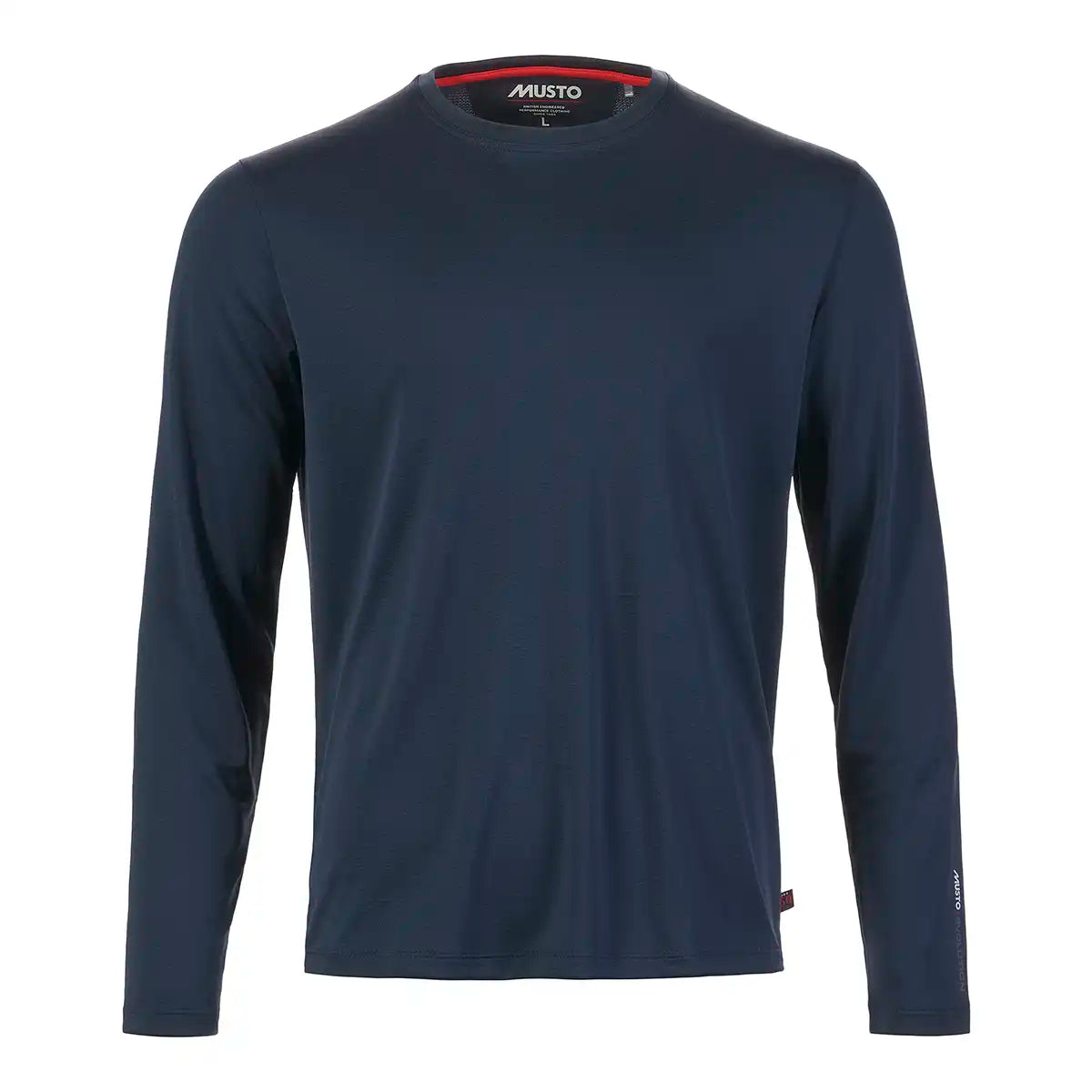 Musto Men's Evo Crew Sunblock Long Sleeve Tee- Navy- Front Musto Men's Evo Crew Sunblock Long Sleeve Tee- Navy- Front