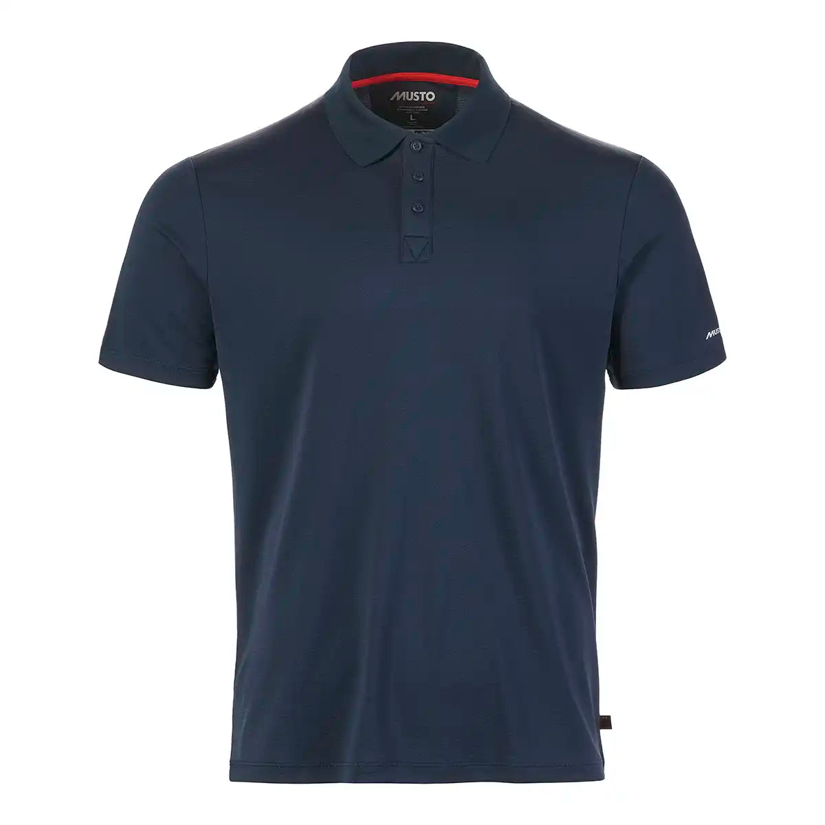 Musto Men's Evo Crew Sunblock Short-Sleeve Polo Shirt- Navy- Front Musto Men's Evo Crew Sunblock Short-Sleeve Polo Shirt- Navy- Front