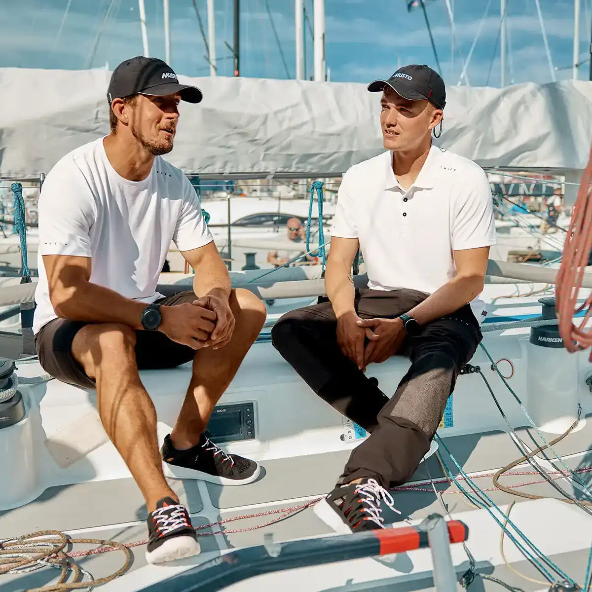 Musto Men's Evo Crew Sunblock Short-Sleeve Polo Shirt- White- lifestyle Musto Men's Evo Crew Sunblock Short-Sleeve Polo Shirt- White- lifestyle