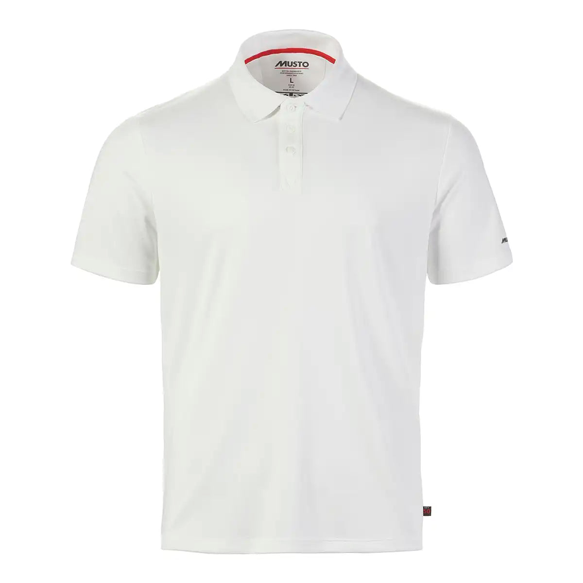 Musto Men's Evo Crew Sunblock Short-Sleeve Polo Shirt- White Musto Men's Evo Crew Sunblock Short-Sleeve Polo Shirt- White