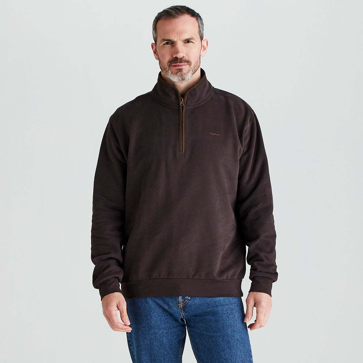 Ridgeline Brancaster Zip Top - Deep Bark Ridgeline Brancaster Zip Top - Deep Bark
