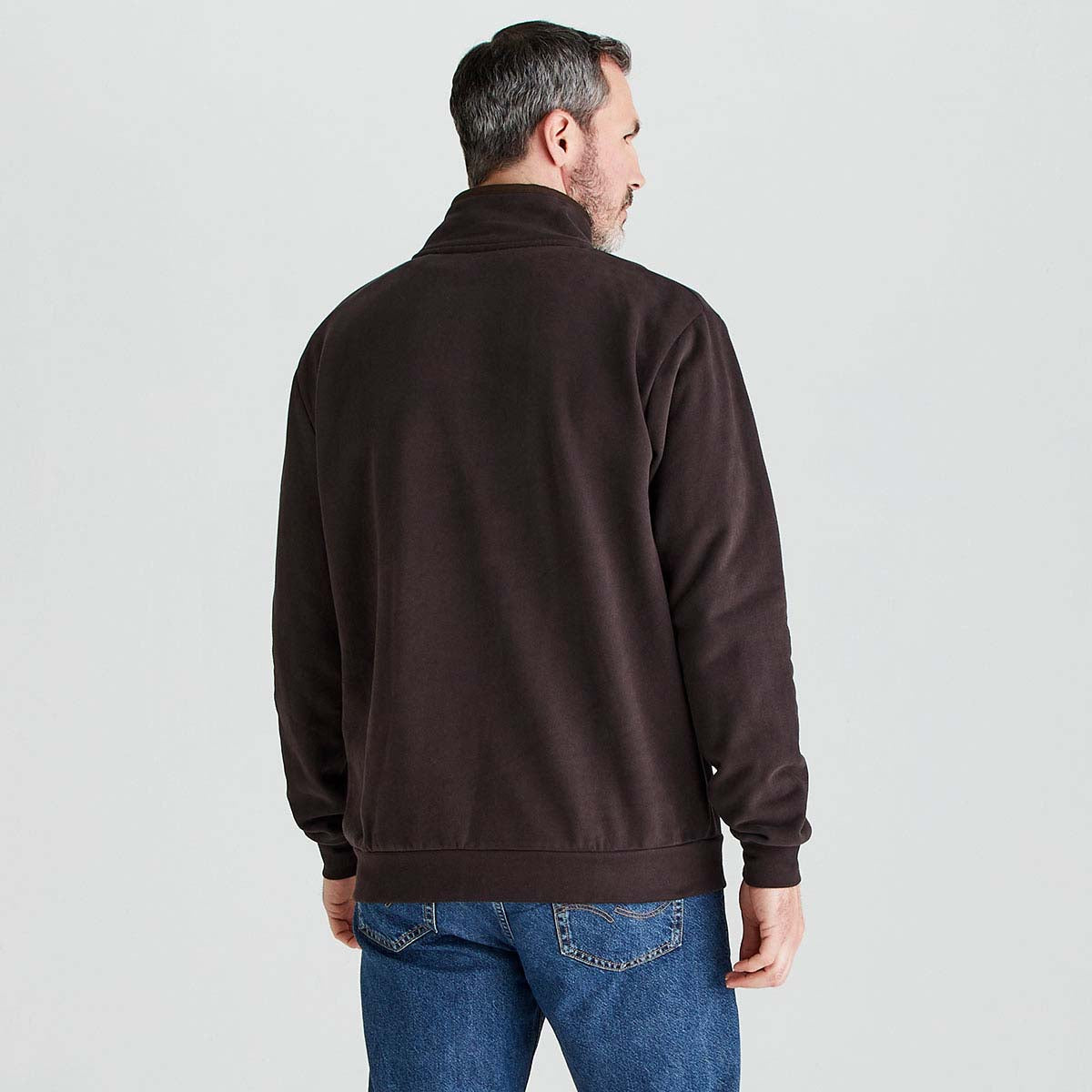 Ridgeline Brancaster Zip Top - Deep Bark - Rear Ridgeline Brancaster Zip Top - Deep Bark - Rear