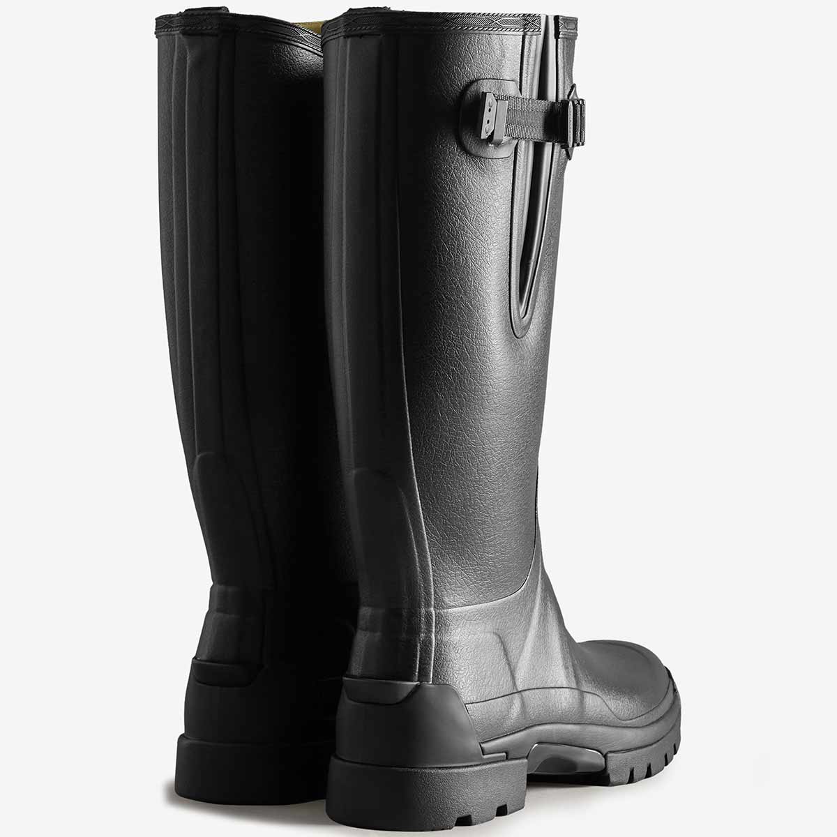 Hunter Men's Balmoral Adjustable 3mm Neoprene Wellington Boots - Black - Rear Hunter Men's Balmoral Adjustable 3mm Neoprene Wellington Boots - Black - Rear