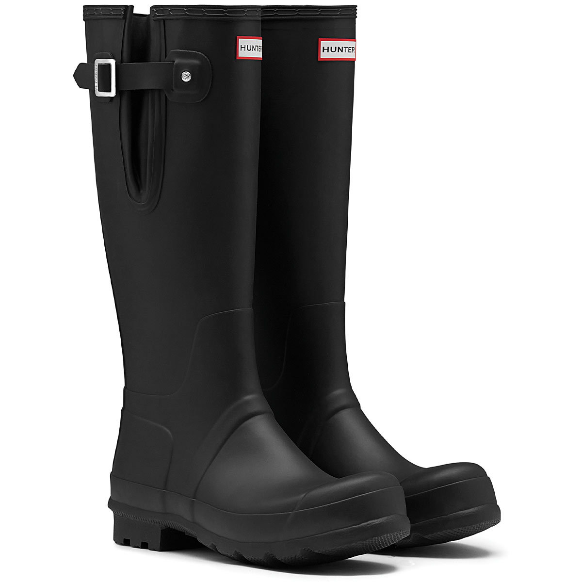 Hunter Men's Original Tall Side Adjustable Wellington Boots - Black Hunter Men's Original Tall Side Adjustable Wellington Boots - Black