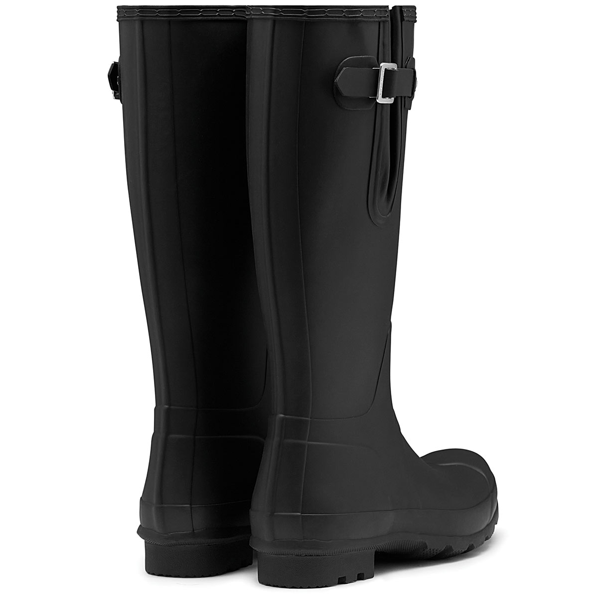 Hunter Men's Original Tall Side Adjustable Wellington Boots - Black - Rear Hunter Men's Original Tall Side Adjustable Wellington Boots - Black - Rear