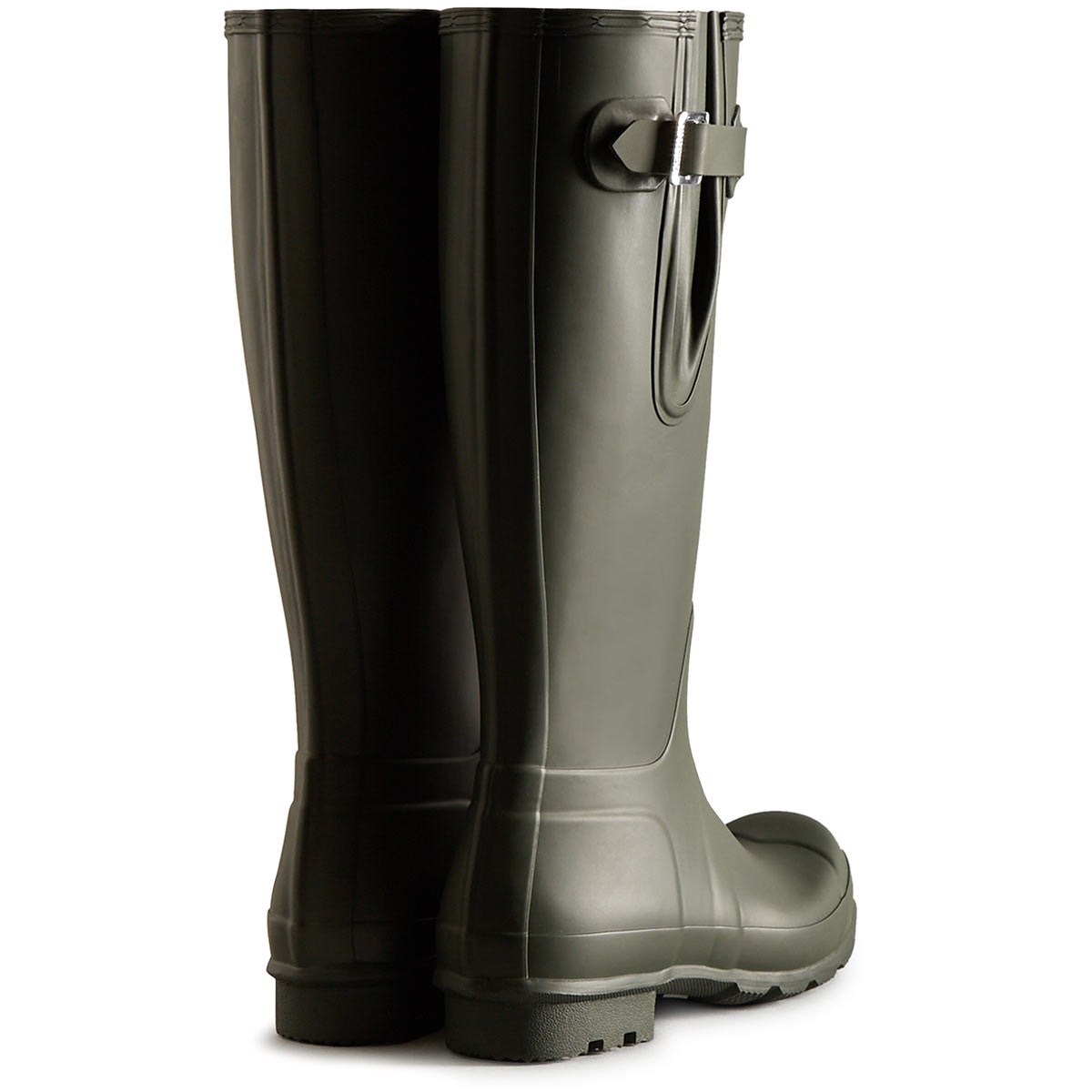 Hunter Men's Original Tall Side Adjustable Wellington Boots - Dark Olive - Rear Hunter Men's Original Tall Side Adjustable Wellington Boots - Dark Olive - Rear