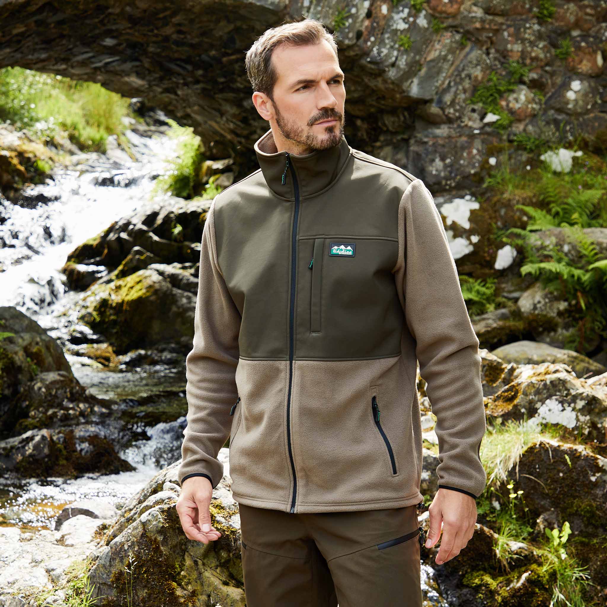 Ridgeline Hybrid Fleece Jacket - bark/light bark lifestyle Ridgeline Hybrid Fleece Jacket - bark/light bark lifestyle