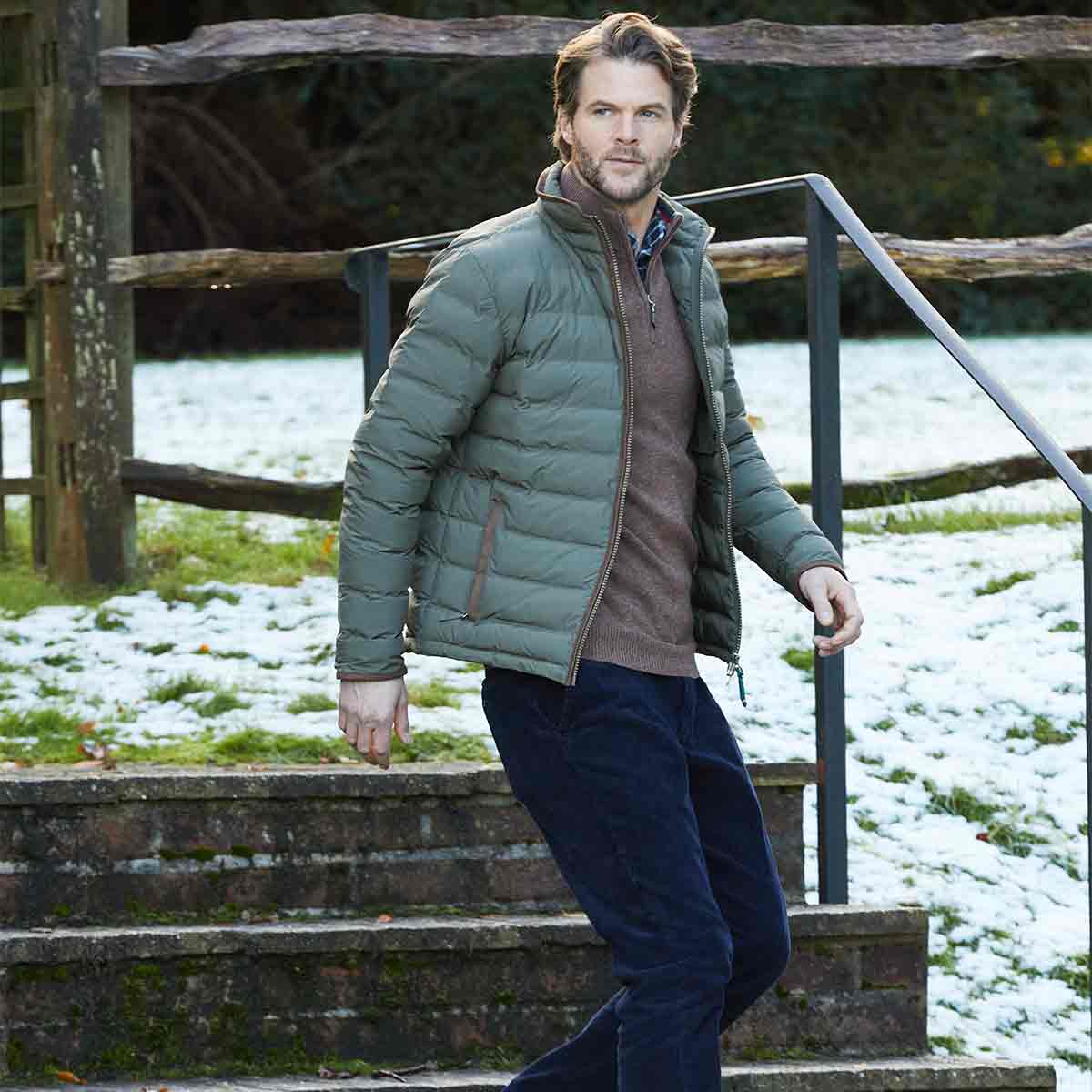 Alan Paine Calsall Men's Jacket - Olive - Model Alan Paine Calsall Men's Jacket - Olive - Model