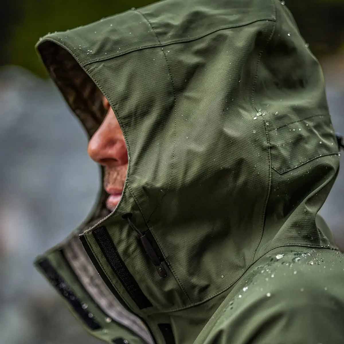 Mens Swazi Tahr Ultralite Jacket Hood Close Up Mens Swazi Tahr Ultralite Jacket Hood Close Up