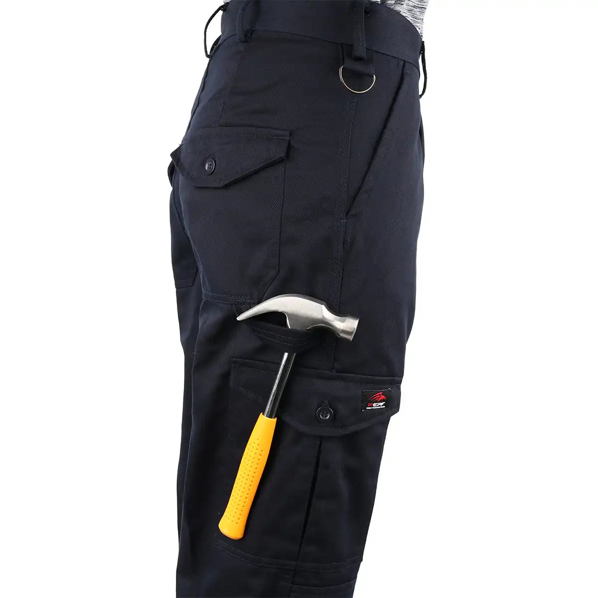Perf Franklin Work Trousers - Tool Pockets - Side - Navy Perf Franklin Work Trousers - Tool Pockets - Side - Navy