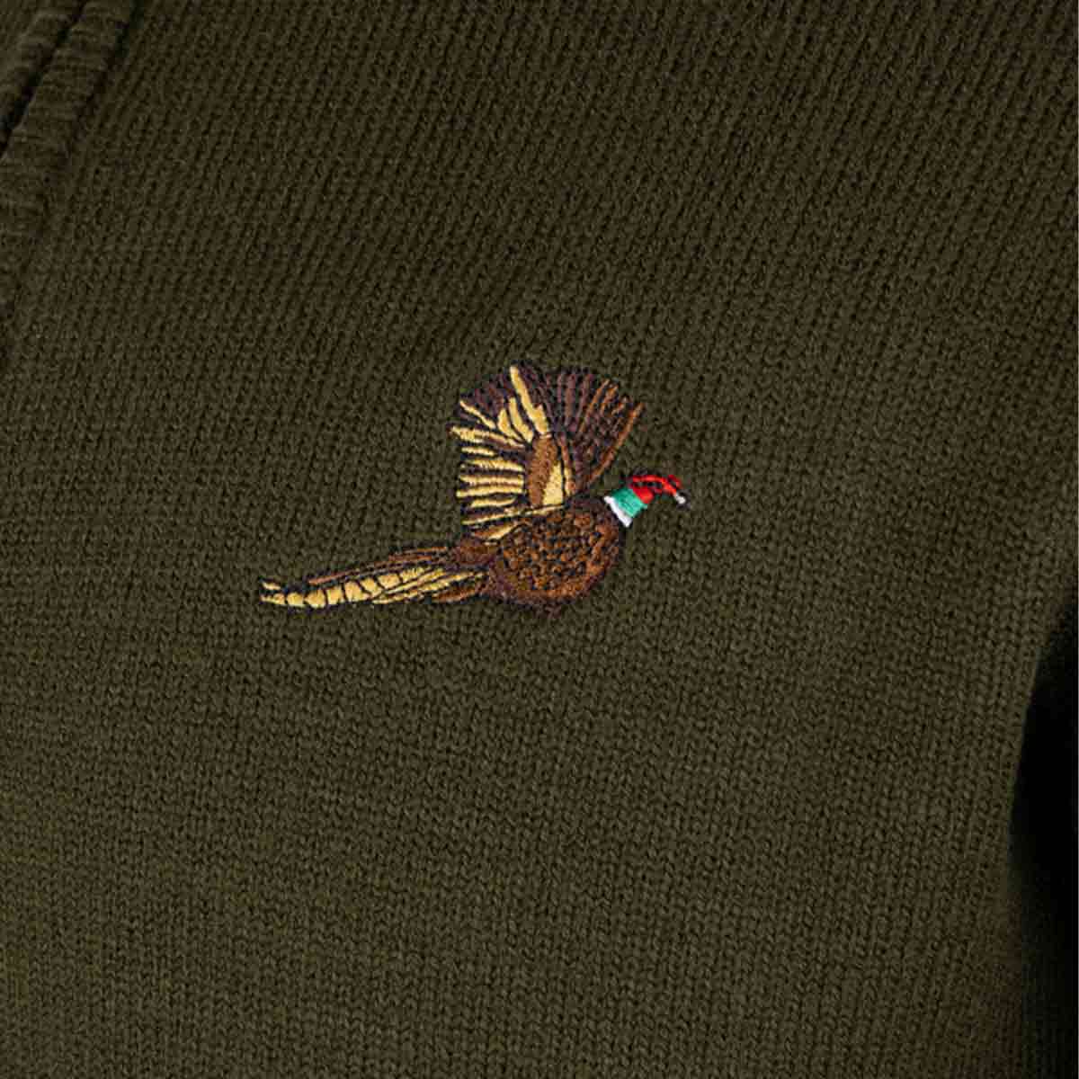 Jack Pyke Pheasant Zip Neck Pullover - Detail Jack Pyke Pheasant Zip Neck Pullover - Detail