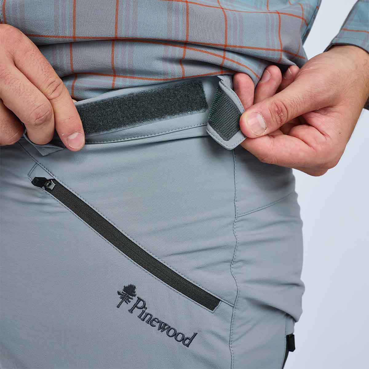 Pinewood Abisko Light Stretch Trousers - Mid Grey - Waistband Pinewood Abisko Light Stretch Trousers - Mid Grey - Waistband