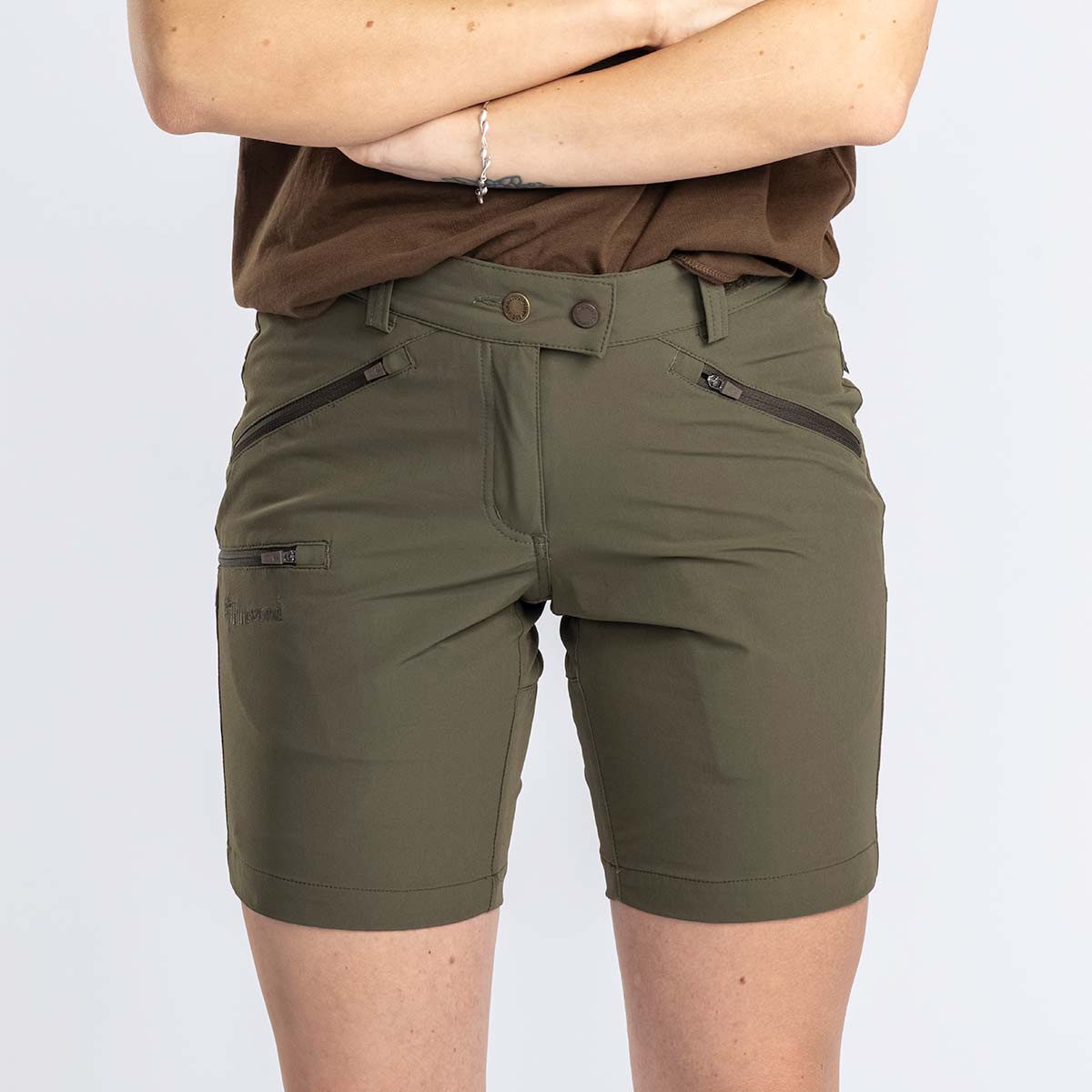 Pinewood Abisko Women's Light Stretch Shorts - Moss Greeen Pinewood Abisko Women's Light Stretch Shorts - Moss Greeen