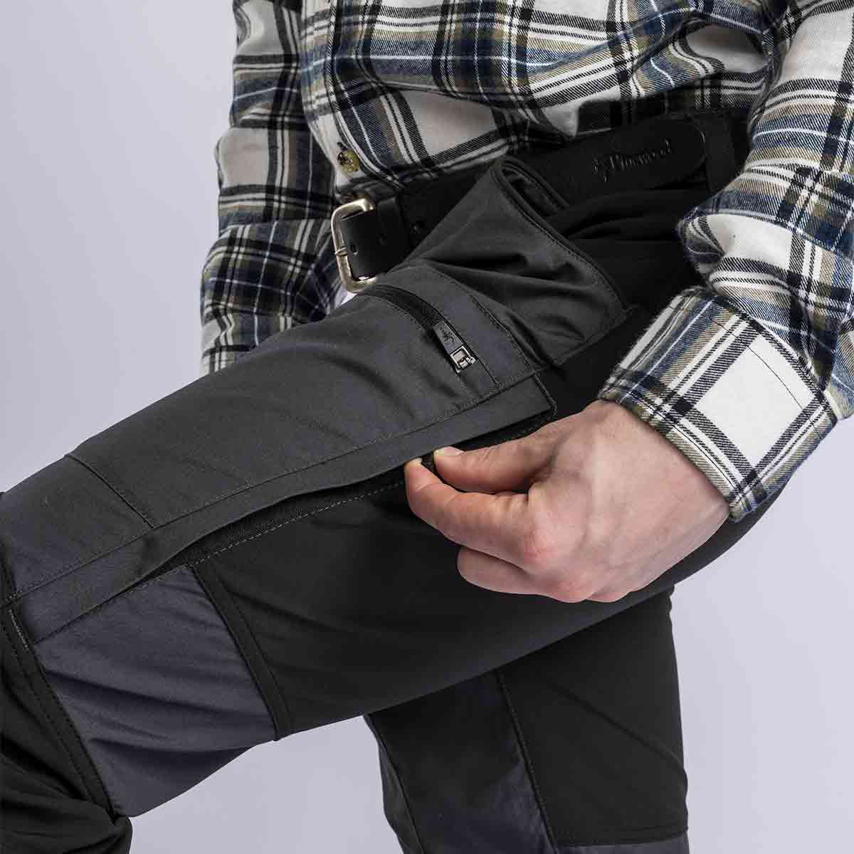 Pinewood Caribou TC Trousers - Dark Anthracite/Black - Zip Pinewood Caribou TC Trousers - Dark Anthracite/Black - Zip