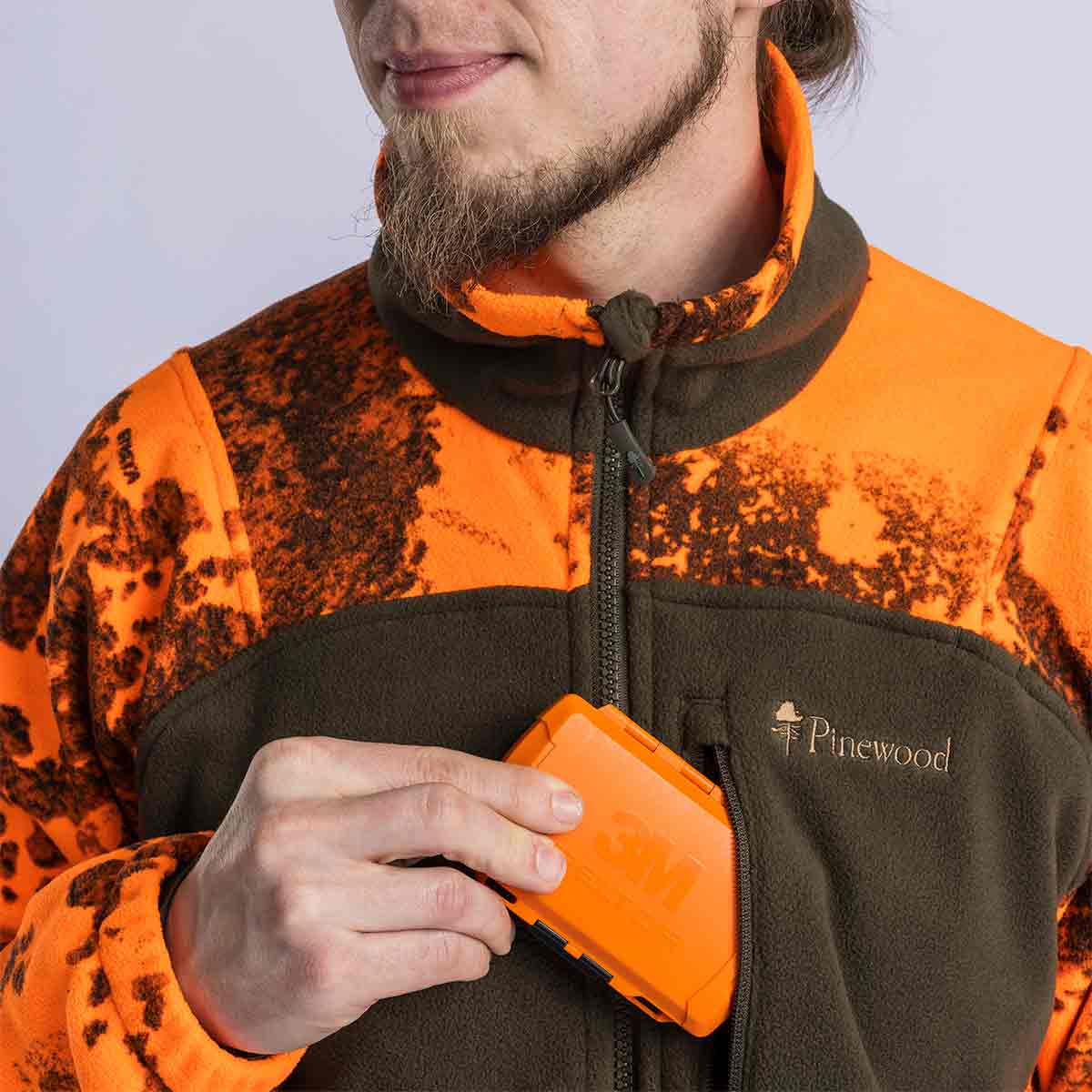Pinewood Furudal Hunters Camou Fleece Jacket - Strata Blaze/Hunting Green - Chest Pocket Pinewood Furudal Hunters Camou Fleece Jacket - Strata Blaze/Hunting Green - Chest Pocket
