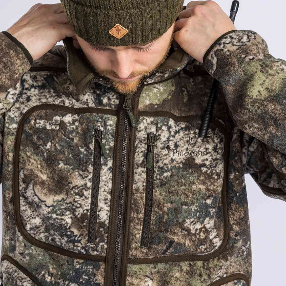 Pinewood Furudal Reversible Camou Fleece Jacket - Hunting Brown/Strata - Reversed - Zip Pinewood Furudal Reversible Camou Fleece Jacket - Hunting Brown/Strata - Reversed - Zip