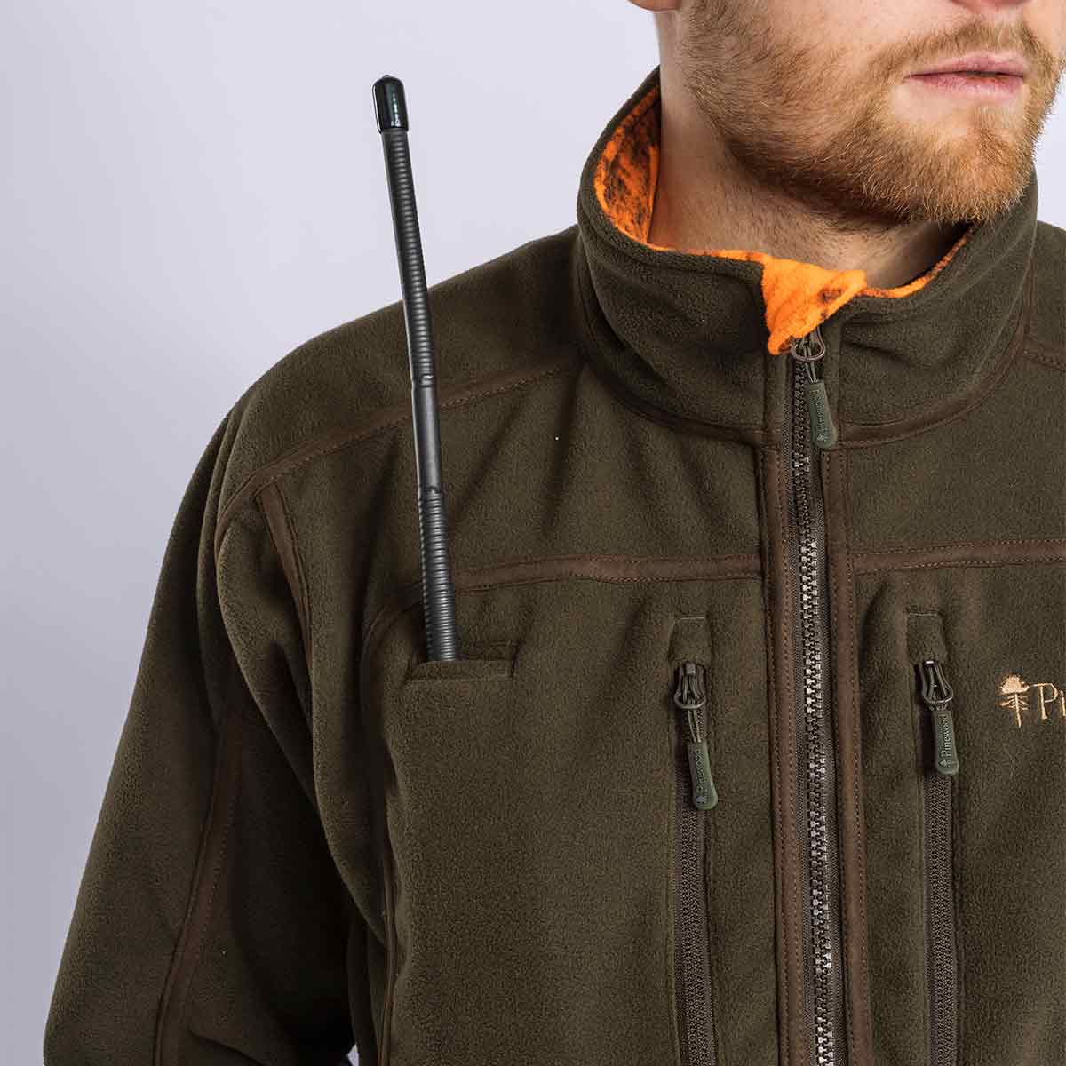 Pinewood Furudal Reversible Camou Fleece Jacket - Hunting Brown/Strata Blaze - Radio Pocket Pinewood Furudal Reversible Camou Fleece Jacket - Hunting Brown/Strata Blaze - Radio Pocket