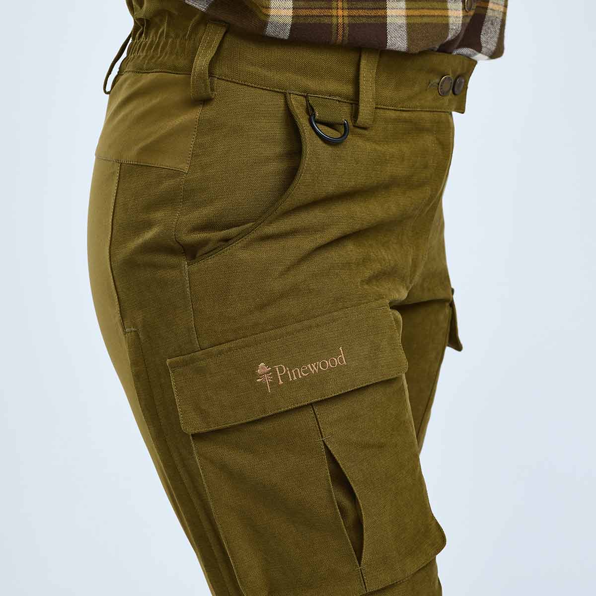 Pinewood Furudal Women's Expert 2L Hunting Trousers - Olive Green - Detail Pinewood Furudal Women's Expert 2L Hunting Trousers - Olive Green - Detail