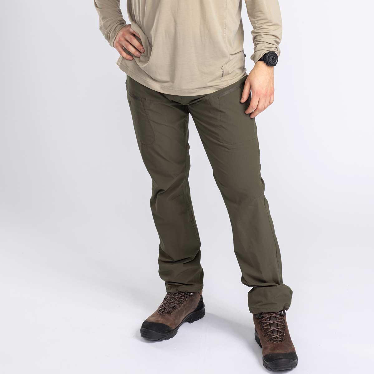 Pinewood InsectSafe Hiking Trousers - Dark Moss - On Model Pinewood InsectSafe Hiking Trousers - Dark Moss - On Model