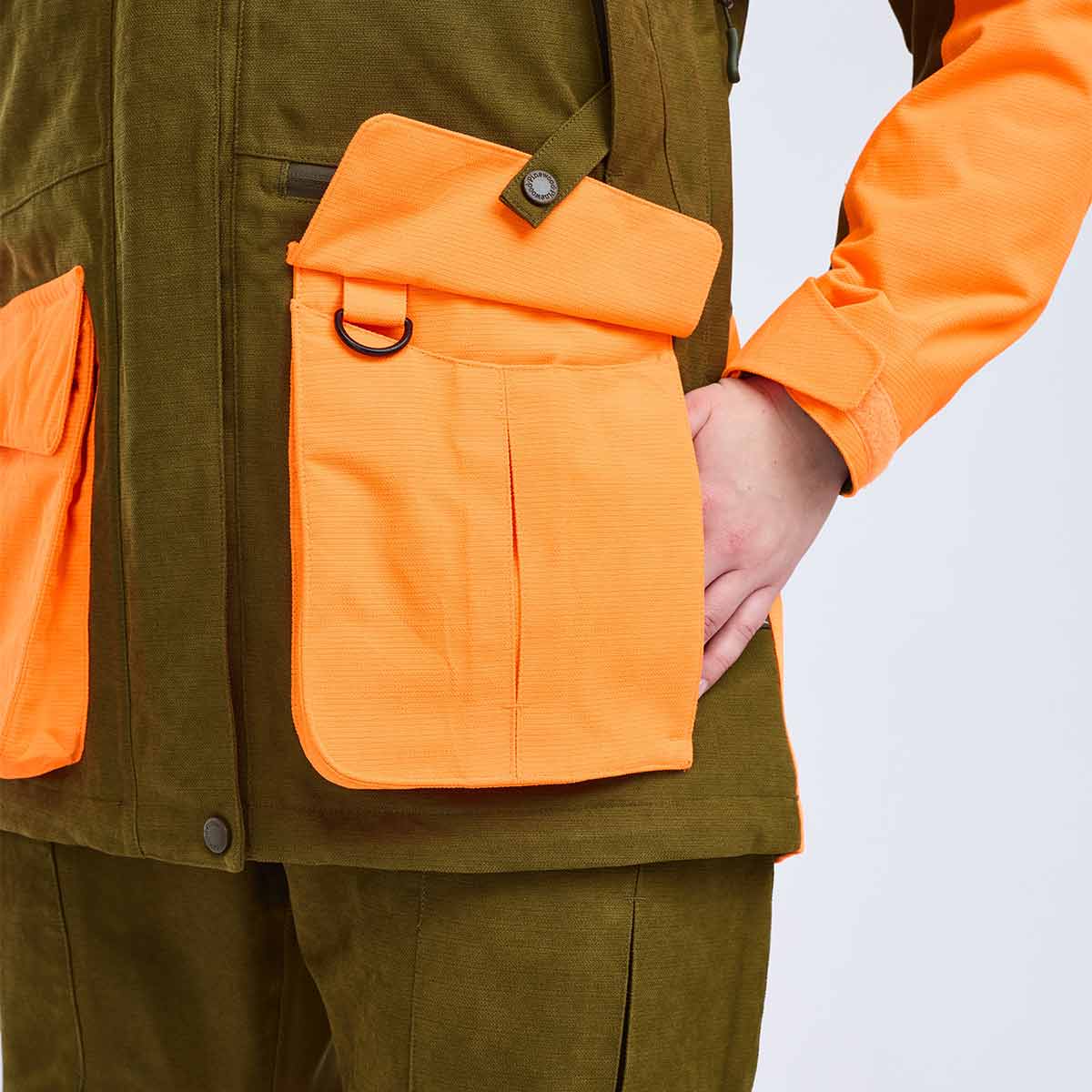 Pinewood Women's Furudal Expert 2L Hunting Jacket - Olive Green/Orange - Pocket Pinewood Women's Furudal Expert 2L Hunting Jacket - Olive Green/Orange - Pocket