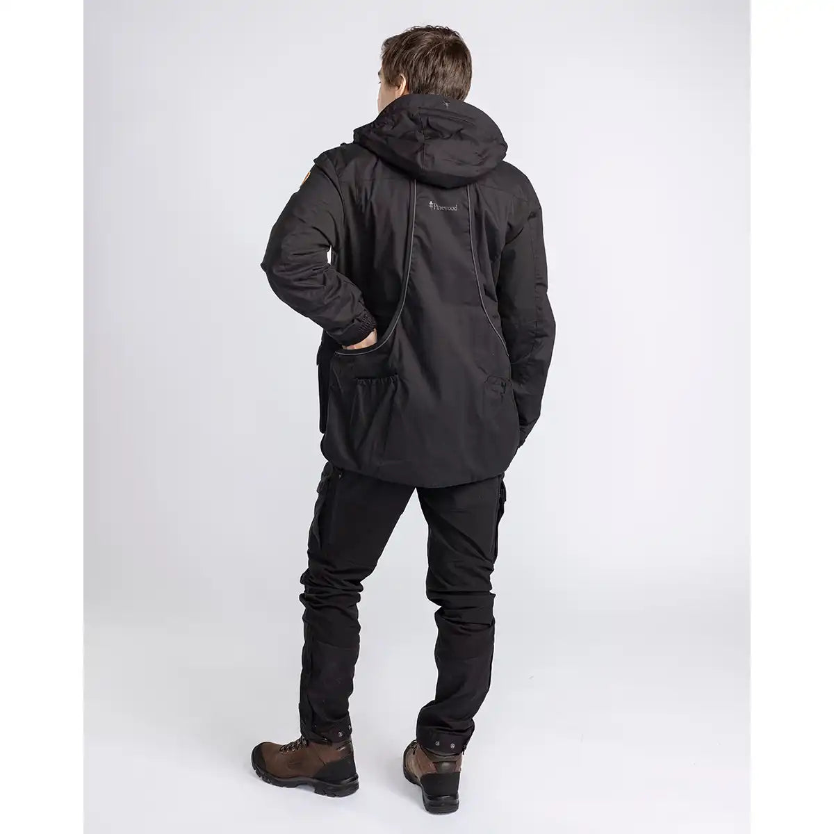 Pinewood Dog Sports Trainer Jacket- Black- back view on model Pinewood Dog Sports Trainer Jacket- Black- back view on model