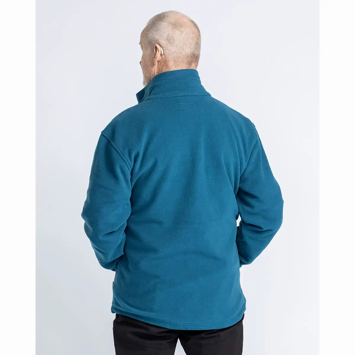 Pinewood Finnveden Fleece Jacket - Dark Azur Blue - Worn By Model - Back Pinewood Finnveden Fleece Jacket - Dark Azur Blue - Worn By Model - Back