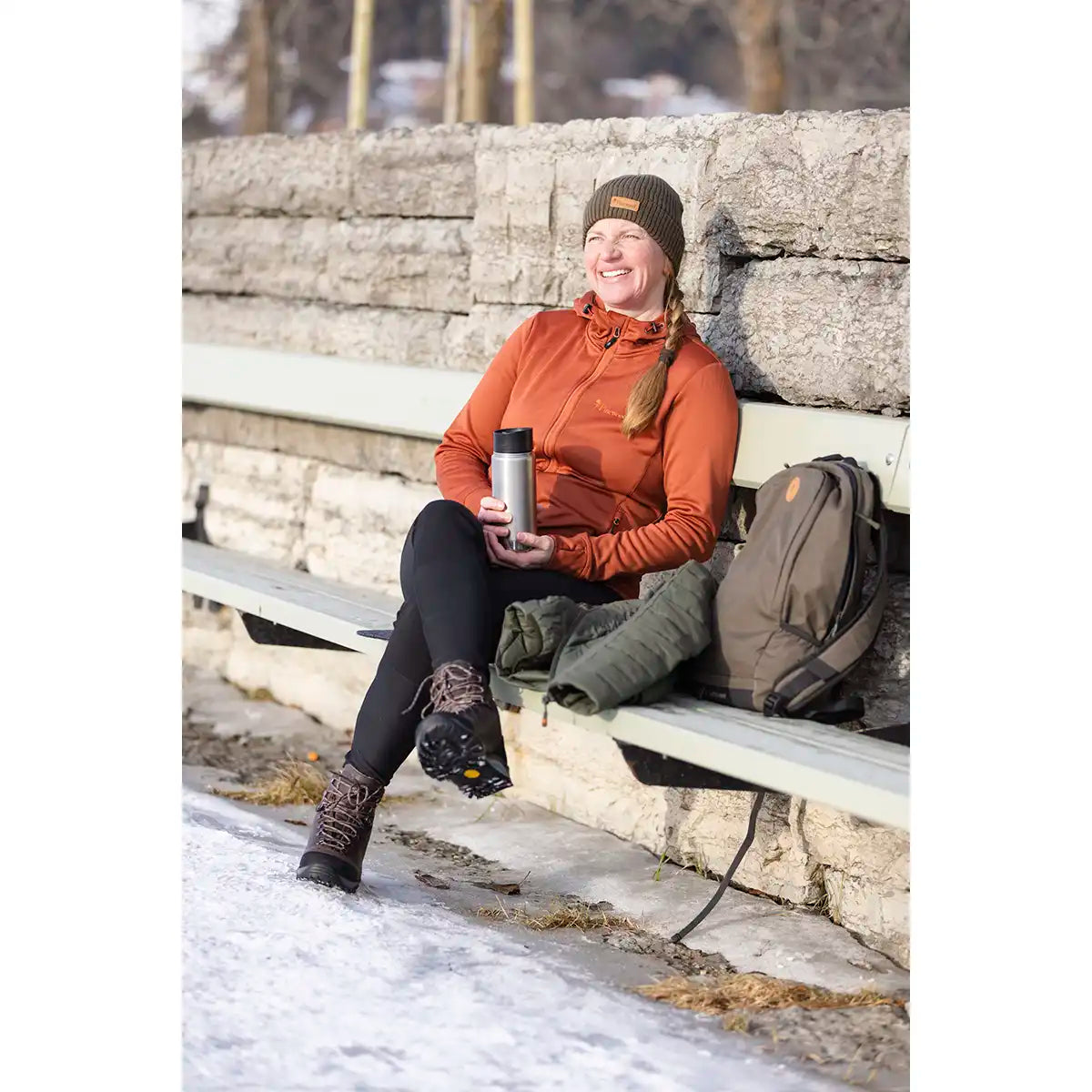 Pinewood Finnveden Women's Hoodie- Terracotta- Lifestyle Pinewood Finnveden Women's Hoodie- Terracotta- Lifestyle