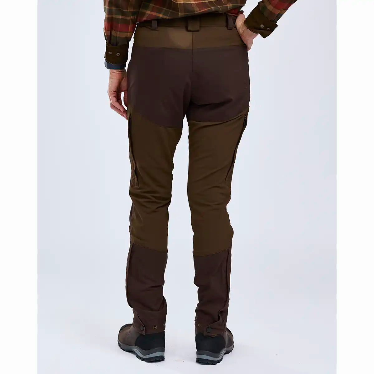 Pinewood Finnveden Hybrid Women's Trousers - Dark Brown - Worn By Model - Rear Pinewood Finnveden Hybrid Women's Trousers - Dark Brown - Worn By Model - Rear