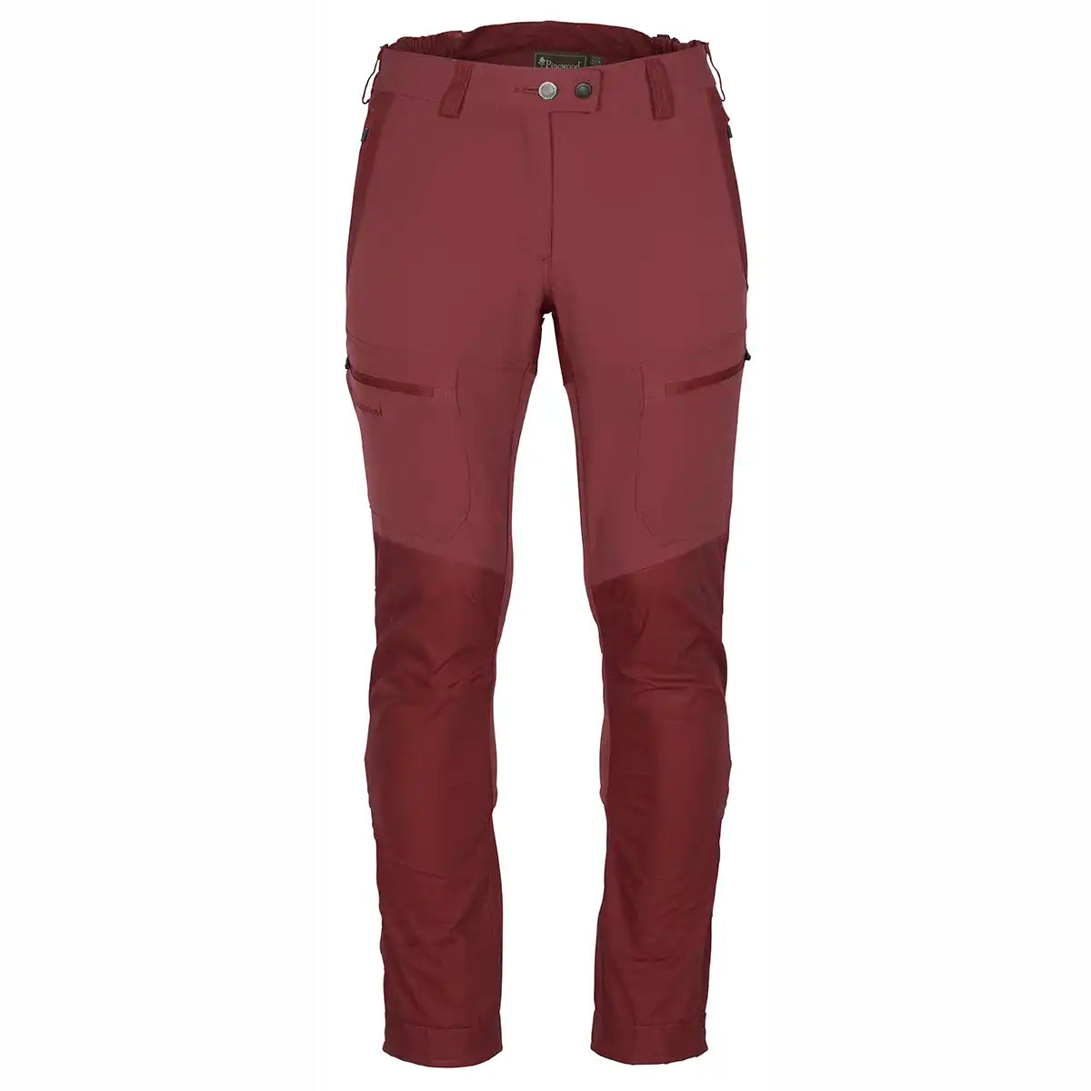 Pinewood Finnveden Hybrid Women's Trousers - Dark Red/Dark Tomato - Front Pinewood Finnveden Hybrid Women's Trousers - Dark Red/Dark Tomato - Front