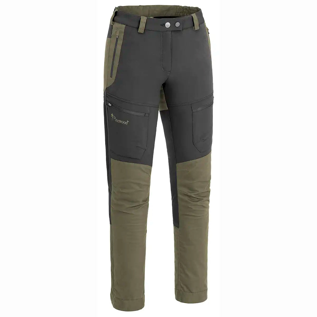 Pinewood Finnveden Hybrid Women's Trousers - Mid Green/Dark Anthracite - Front Pinewood Finnveden Hybrid Women's Trousers - Mid Green/Dark Anthracite - Front