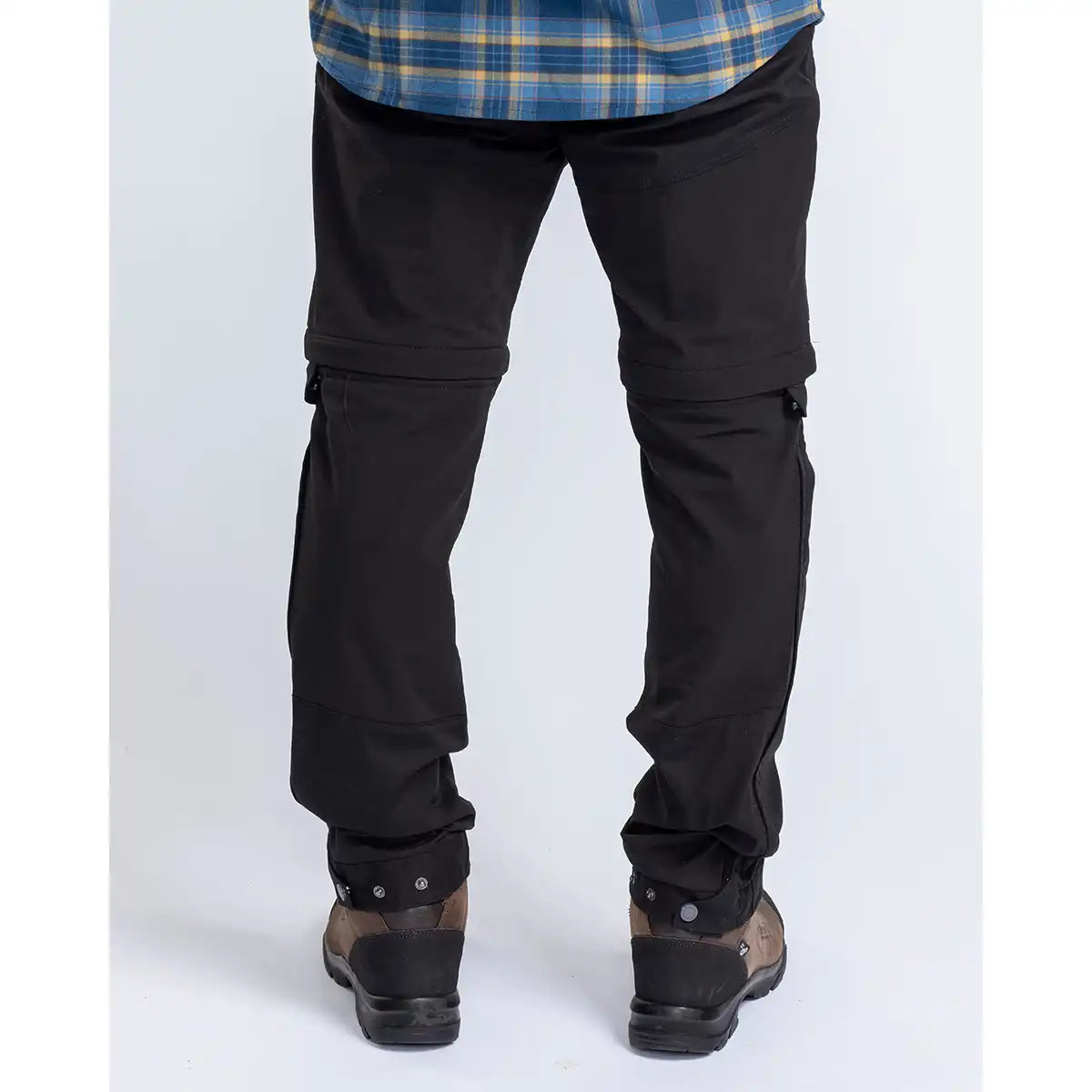Pinewood Finnveden Hybrid Zip-Off Trousers - Black - Worn By Model - Rear Pinewood Finnveden Hybrid Zip-Off Trousers - Black - Worn By Model - Rear
