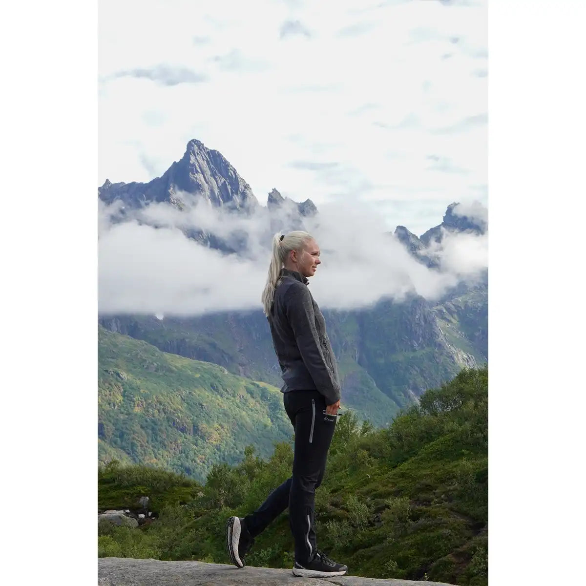 Pinewood Finnveden Trail Stretch Women's Trousers- Black- On Model Pinewood Finnveden Trail Stretch Women's Trousers- Black- On Model