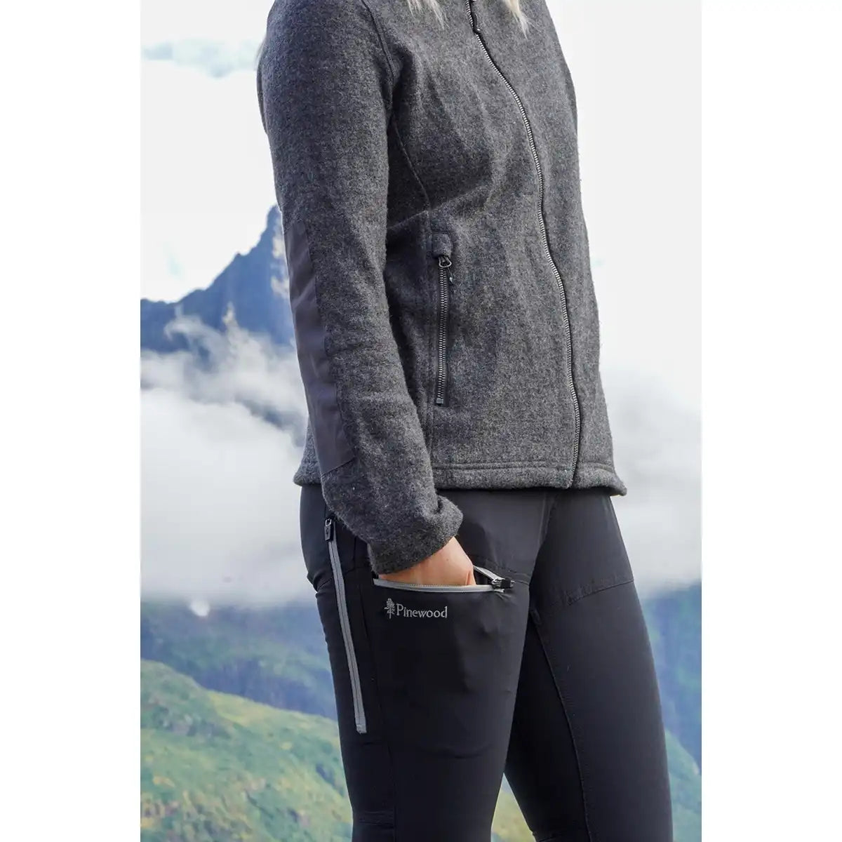 Pinewood Finnveden Trail Stretch Women's Trousers- Black - Pocket Detail Pinewood Finnveden Trail Stretch Women's Trousers- Black - Pocket Detail