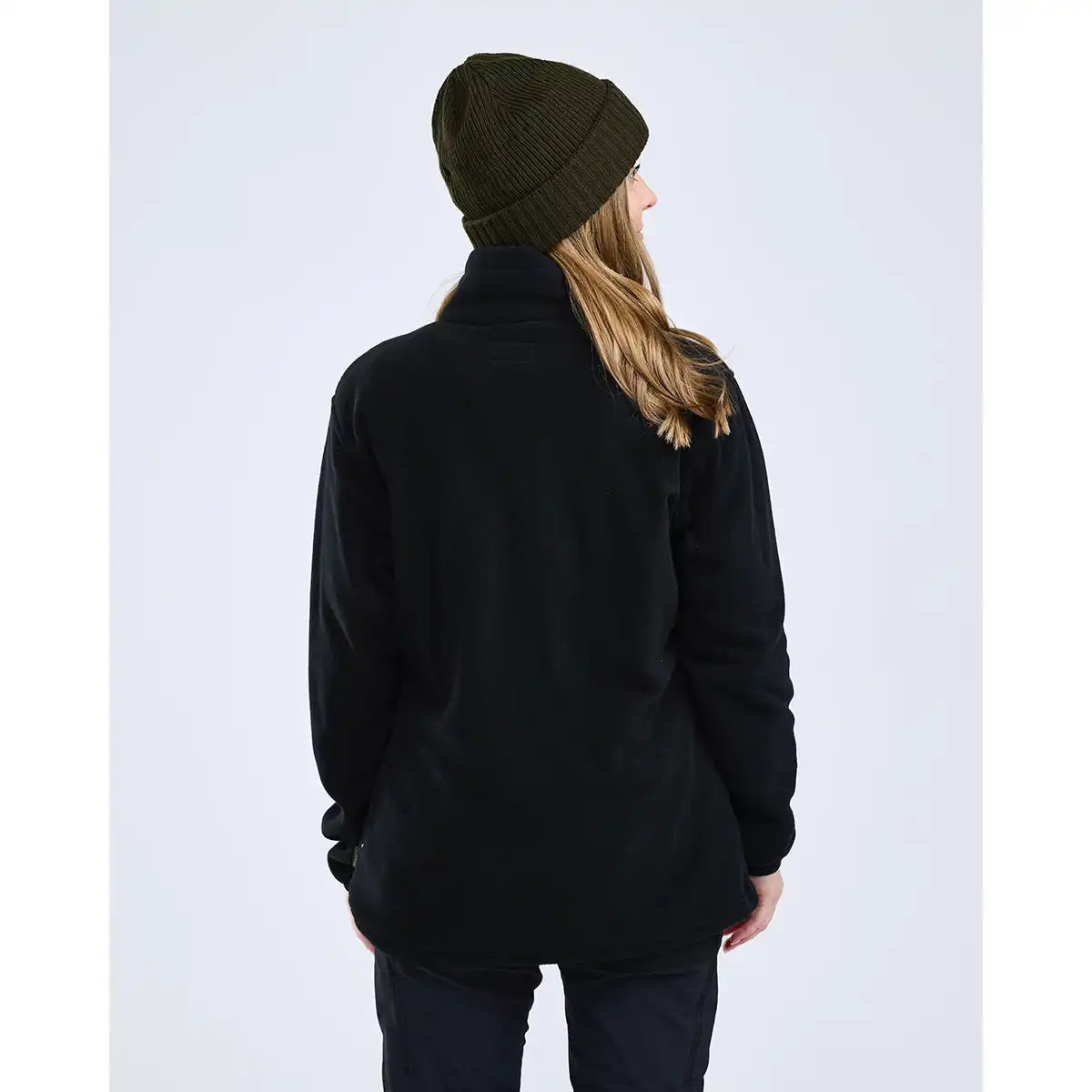Pinewood Finnveden Women's Fleece Jacket - Black - Worn By Model - Back Pinewood Finnveden Women's Fleece Jacket - Black - Worn By Model - Back