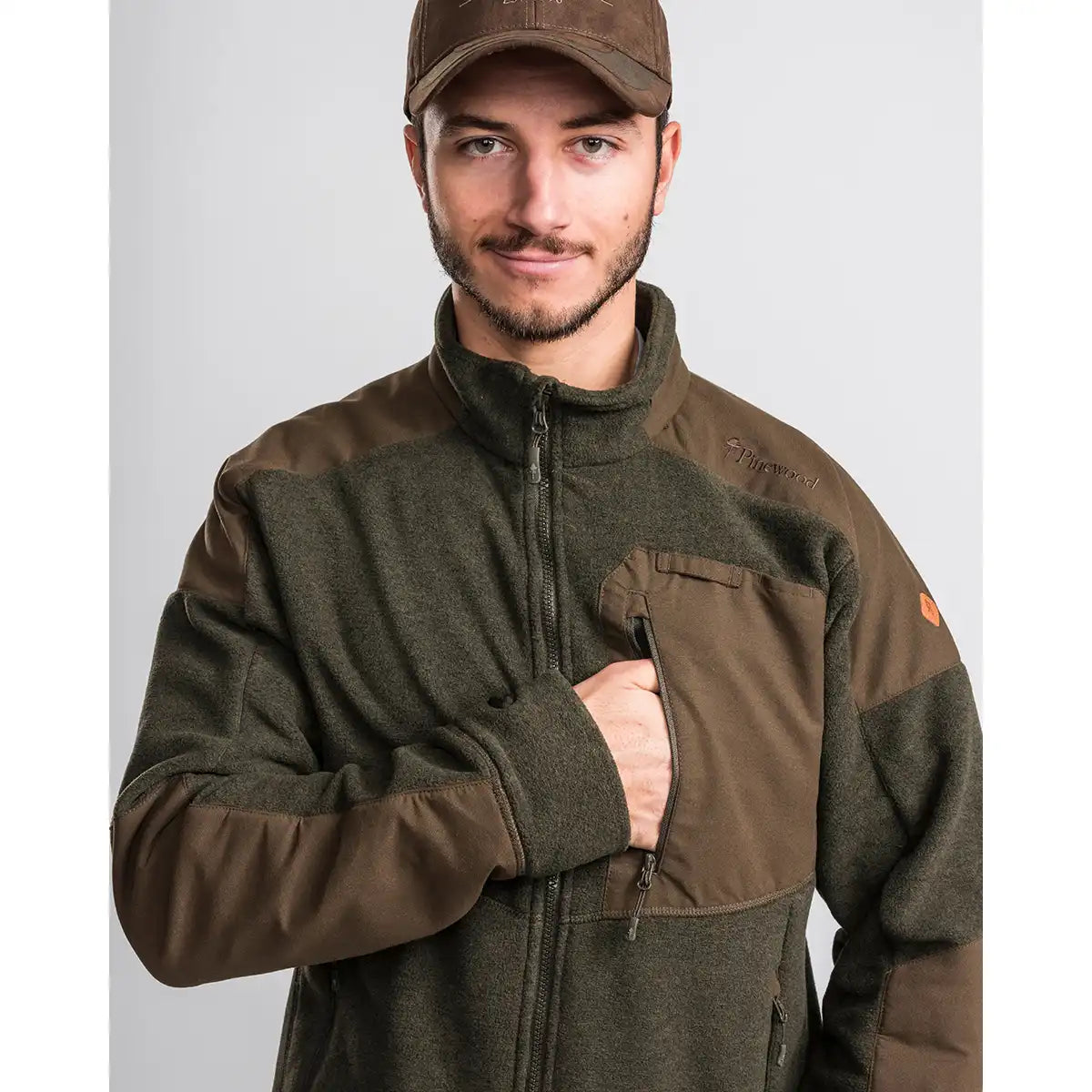 Pinewood Smaland Forest Fleece Jacket - Worn By Model - Chest Pocket Detail Pinewood Smaland Forest Fleece Jacket - Worn By Model - Chest Pocket Detail