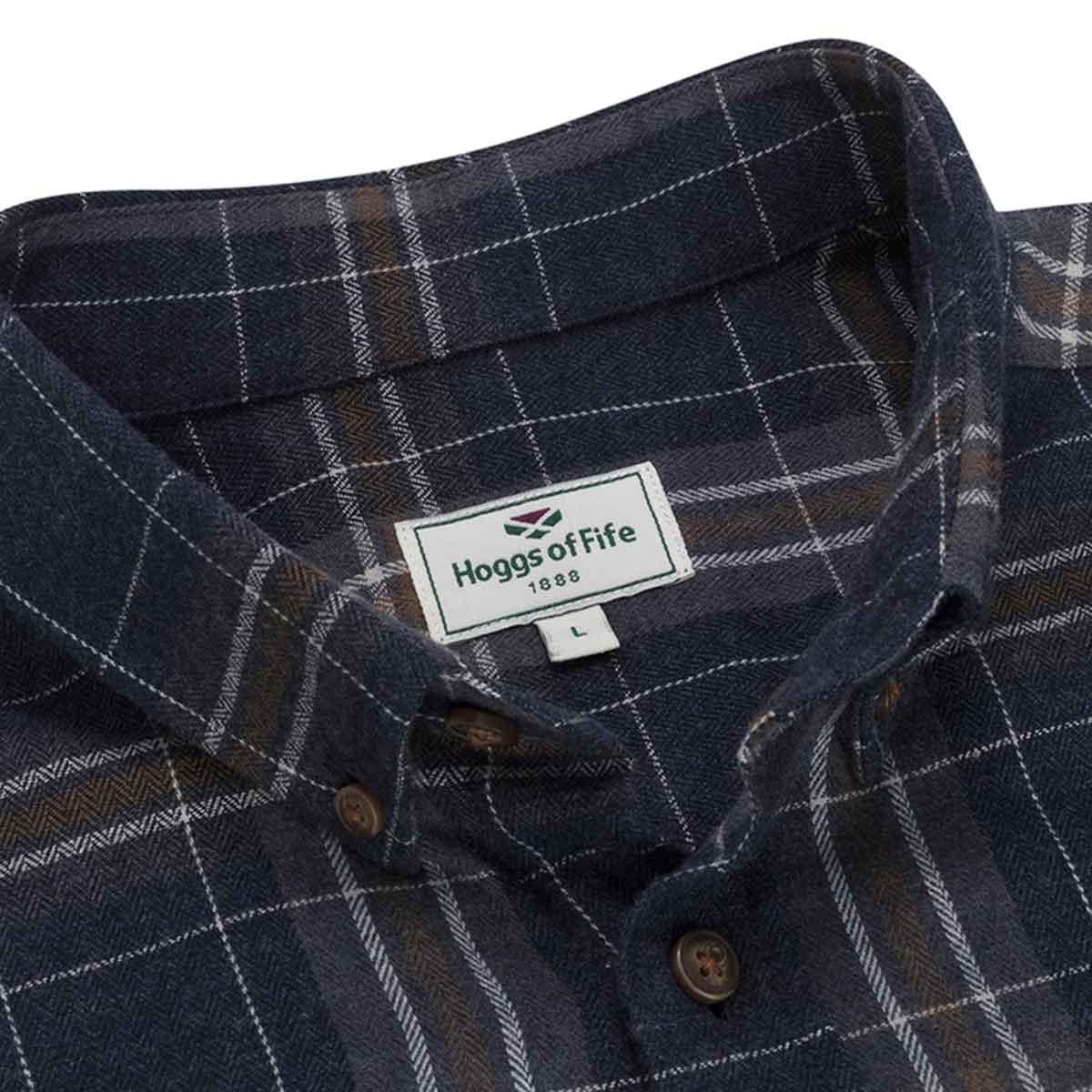 Hoggs of Fife Pitlessie Flannel Check Shirt - blue collar Hoggs of Fife Pitlessie Flannel Check Shirt - blue collar