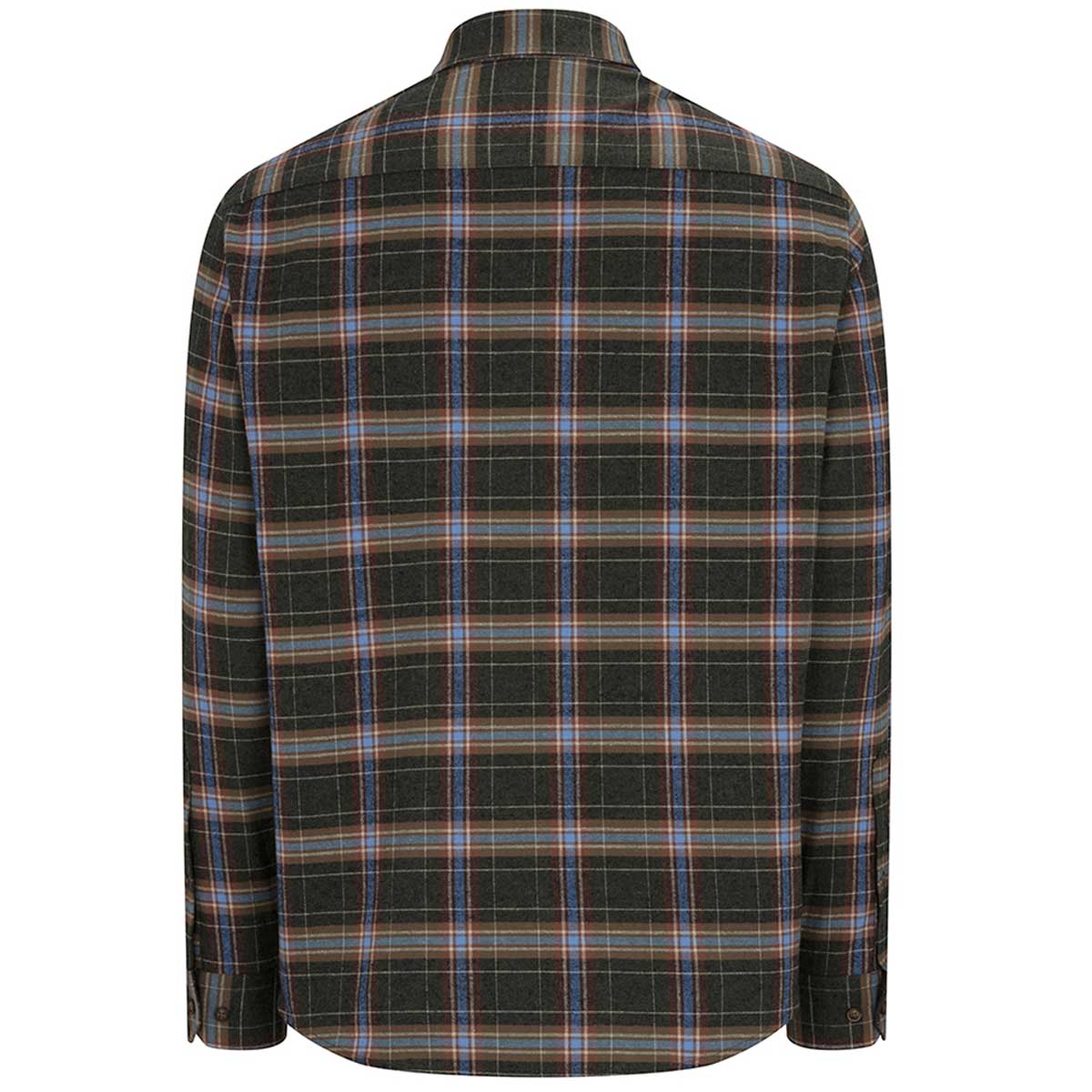 Hoggs of Fife Pitlessie Flannel Check Shirt - thyme rear Hoggs of Fife Pitlessie Flannel Check Shirt - thyme rear