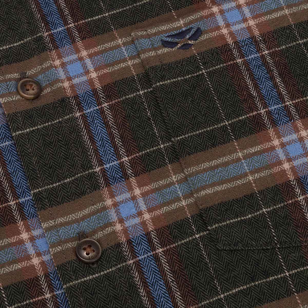 Hoggs of Fife Pitlessie Flannel Check Shirt - thyme detail Hoggs of Fife Pitlessie Flannel Check Shirt - thyme detail