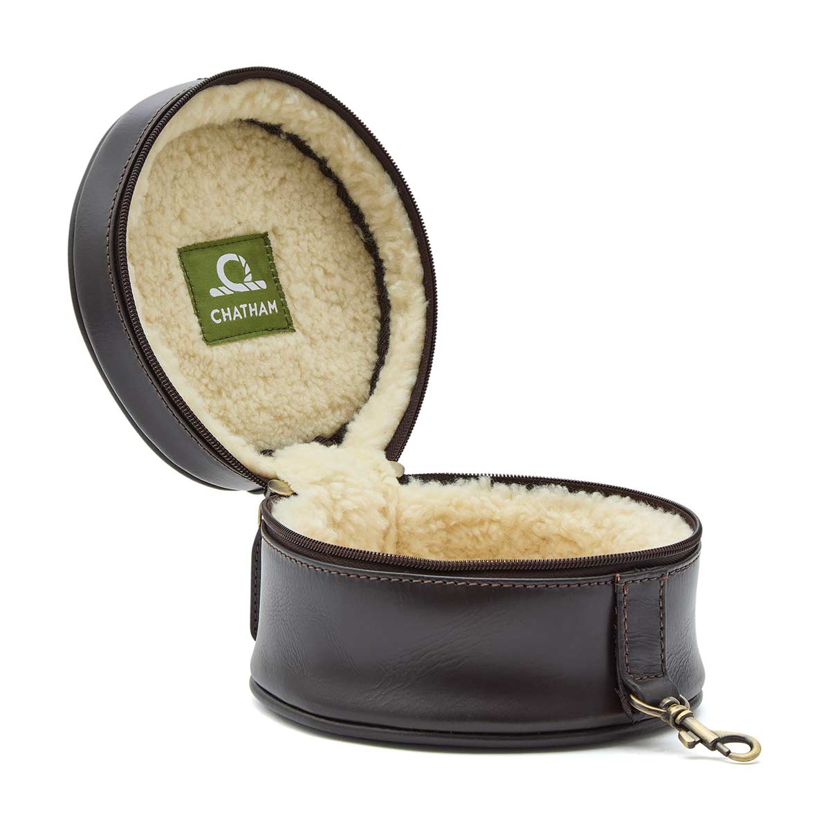 Chatham Premium Pull Up Leather Hearing Protection Case - Inside Chatham Premium Pull Up Leather Hearing Protection Case - Inside