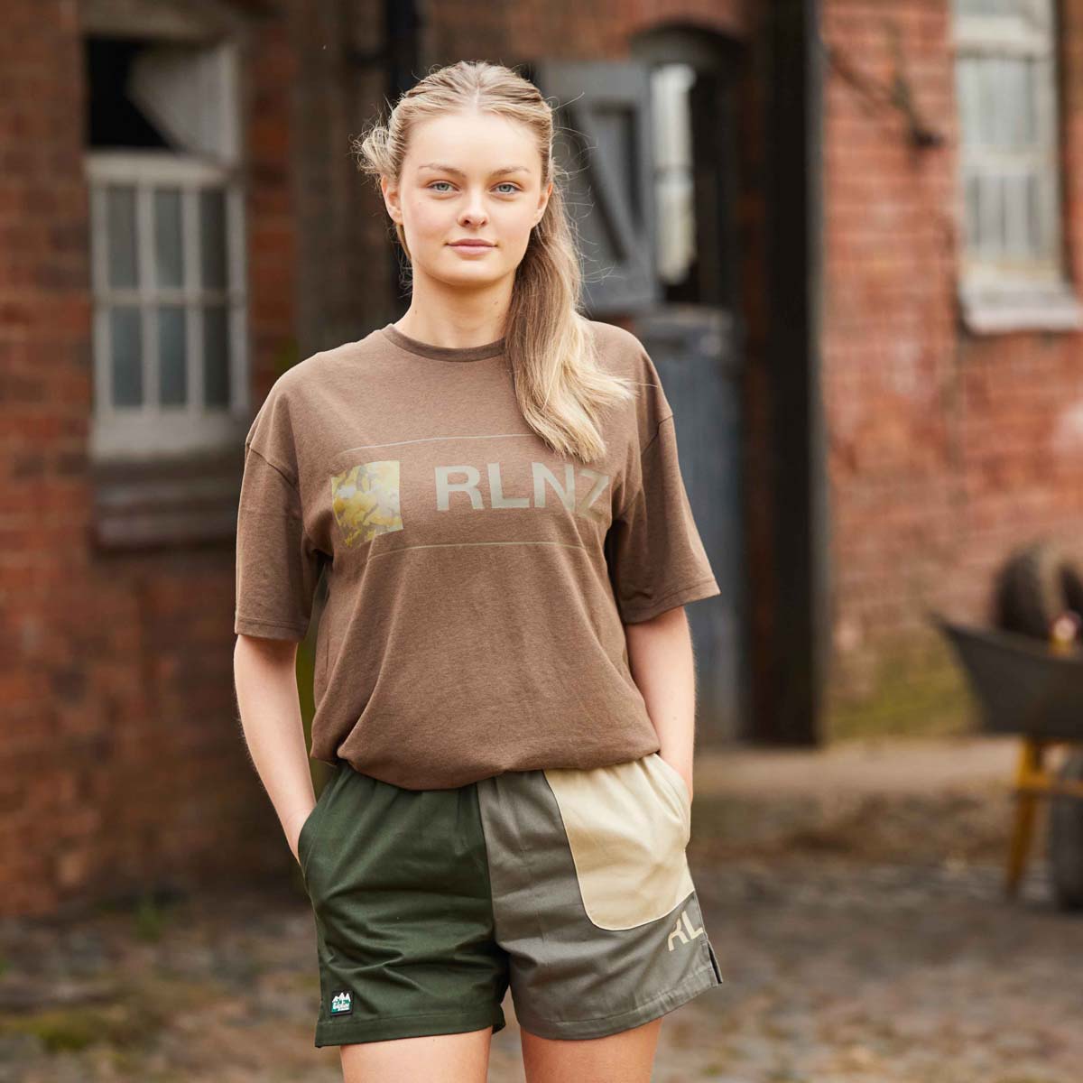 Ridgeline Basis T-Shirt - Ochre Marl - On Model Ridgeline Basis T-Shirt - Ochre Marl - On Model
