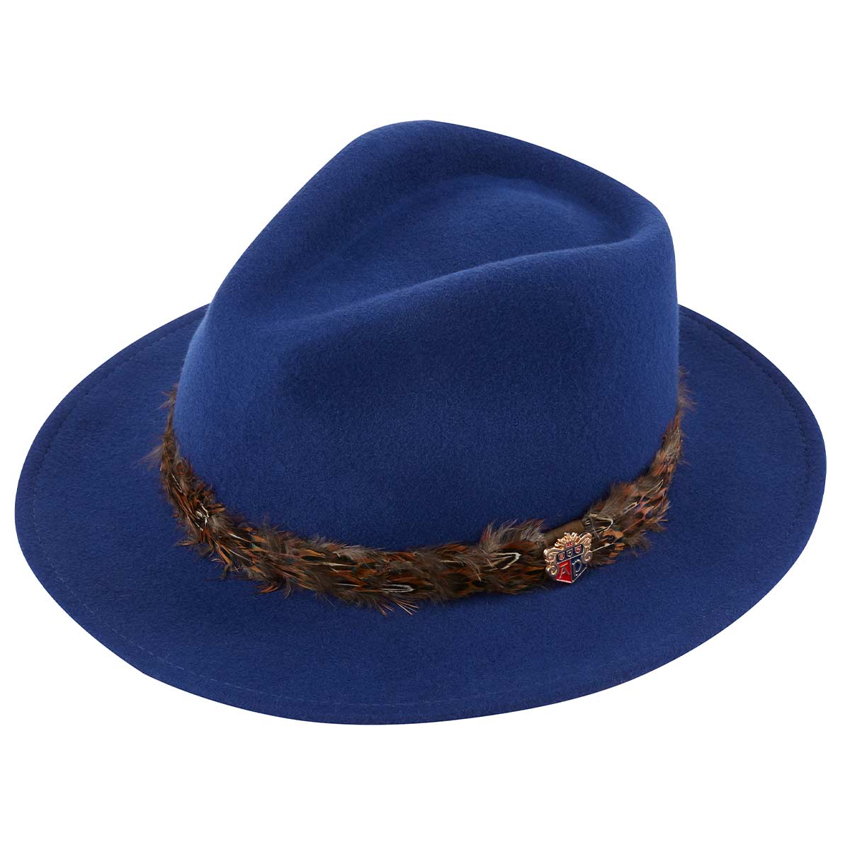 Alan Paine Richmond Felt Feather Band Hat - Blue Alan Paine Richmond Felt Feather Band Hat - Blue
