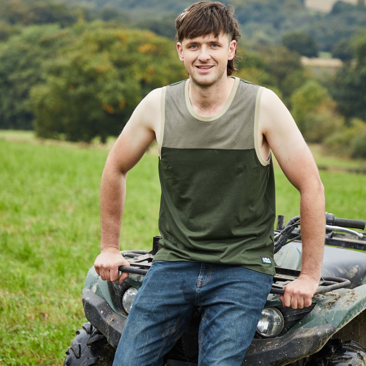 Ridgeline Back Slider Singlet Top - Olive Multi Ridgeline Back Slider Singlet Top - Olive Multi