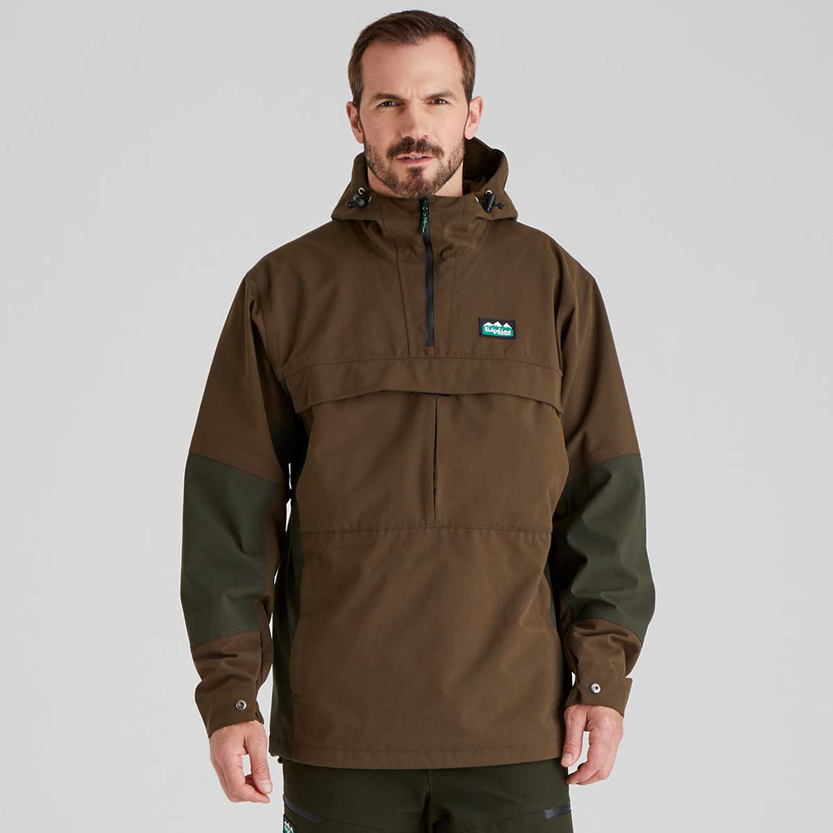 Ridgeline Men's Cambrian Smock - Bark/Deep Forest - Front Ridgeline Men's Cambrian Smock - Bark/Deep Forest - Front