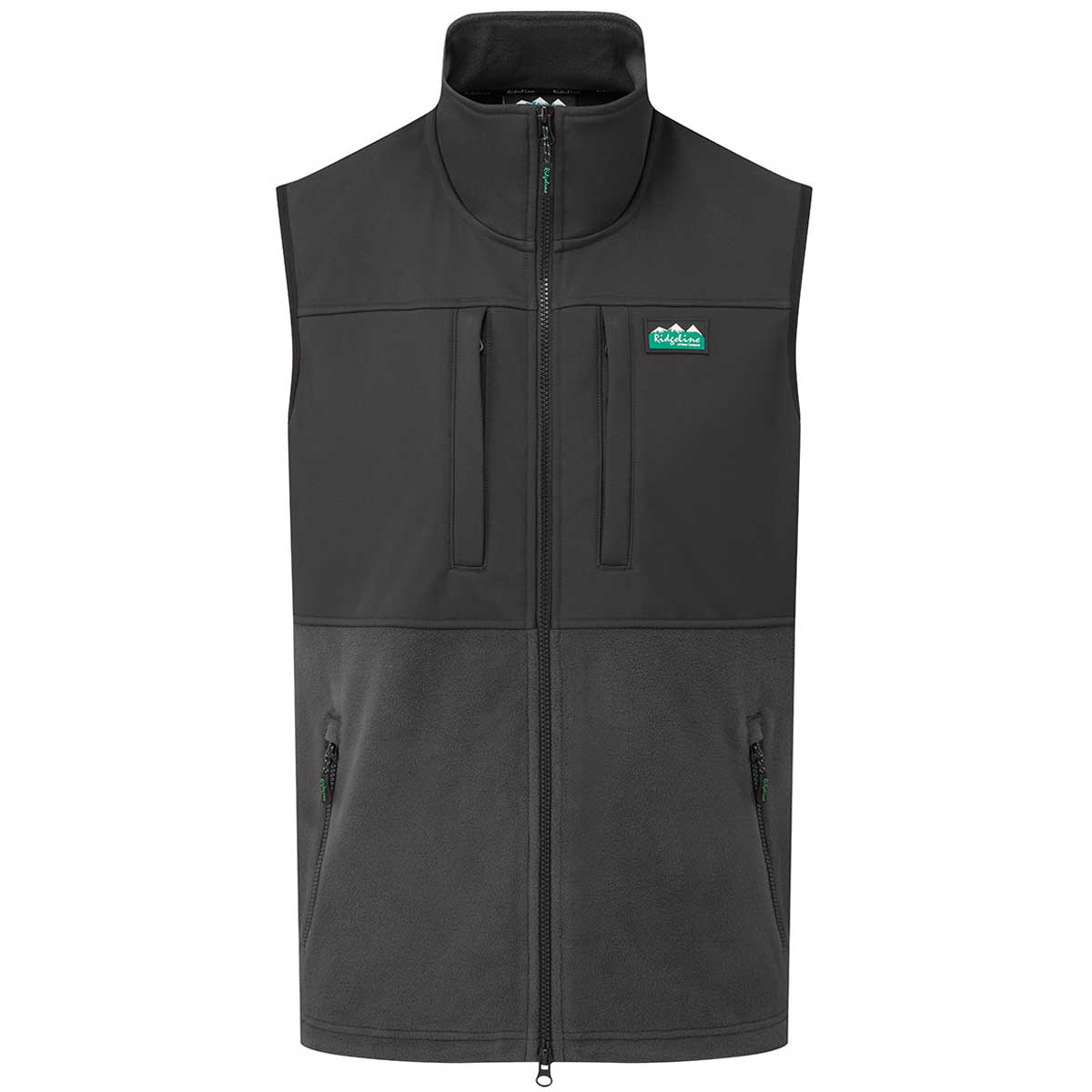 Ridgeline Hybrid Mens Fleece Vest - Shale - Front Ridgeline Hybrid Mens Fleece Vest - Shale - Front
