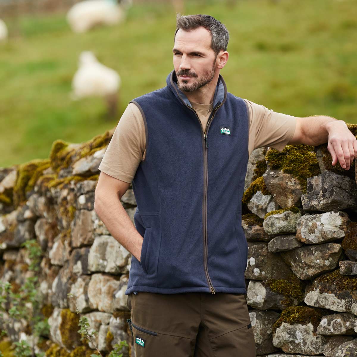 Ridgeline Kodiak Gilet - Men's Navy Fleece Gilet - On Model Ridgeline Kodiak Gilet - Men's Navy Fleece Gilet - On Model